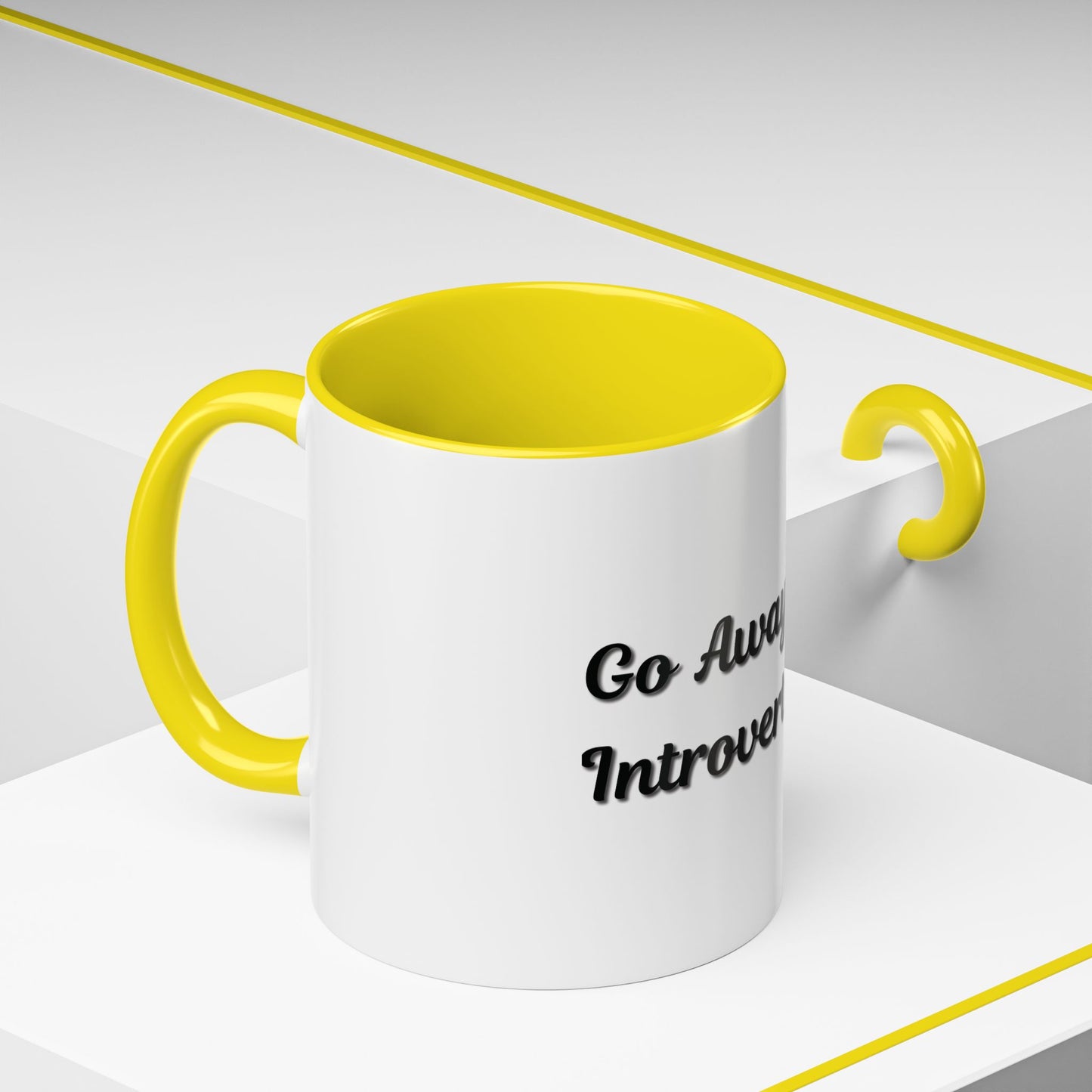 Introvert Coffee Mug - Go Away, I'm Introverting - Black Accent for Relaxing Moments
