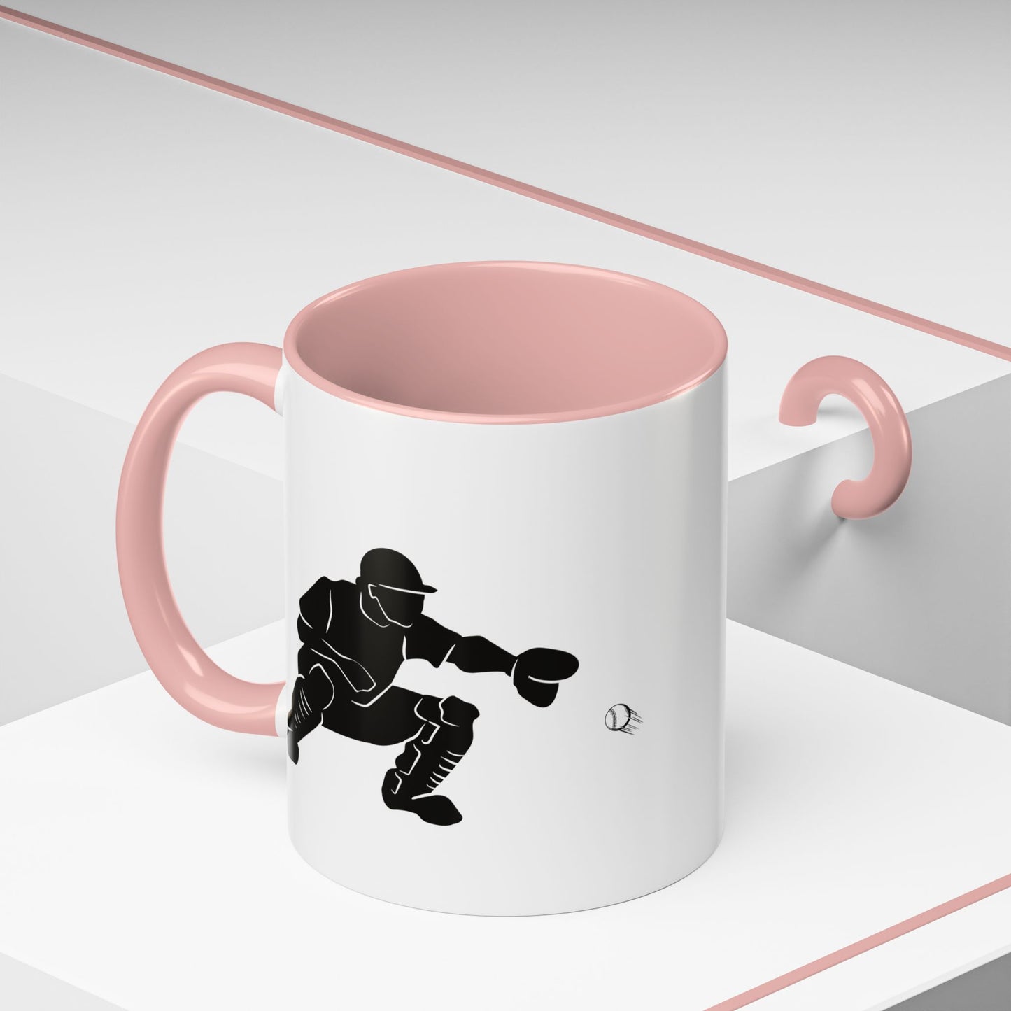Baseball Catcher Coffee Mug, Sports Gift for Coaches, Black Accent Mug for Fans, Perfect for Birthdays & Celebrations, Unique Cup