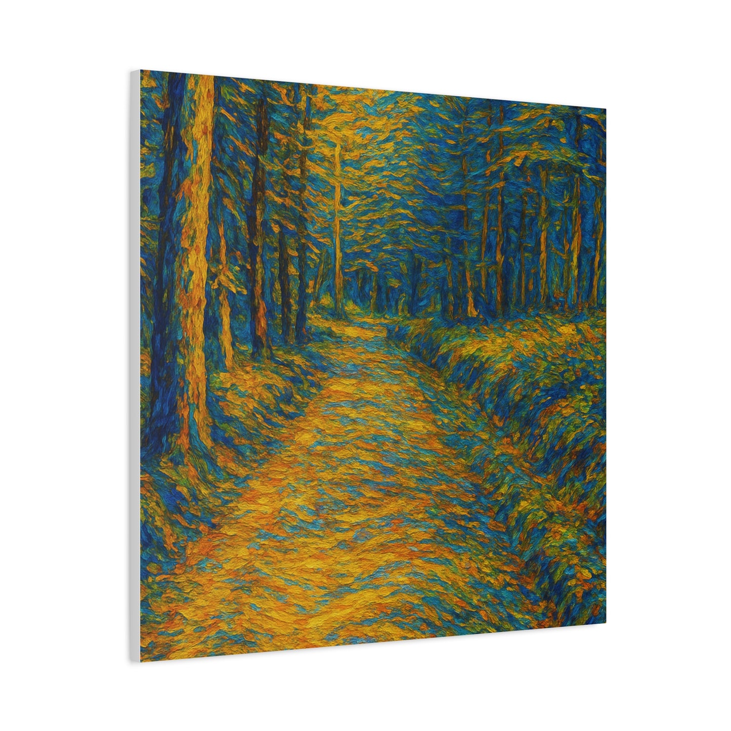 Van Gogh Style Forest Canvas Art | Nature Wall Decor, Home Office Accent, Gift for Nature Lovers, Gallery Wrapped, Living Room Wall Art