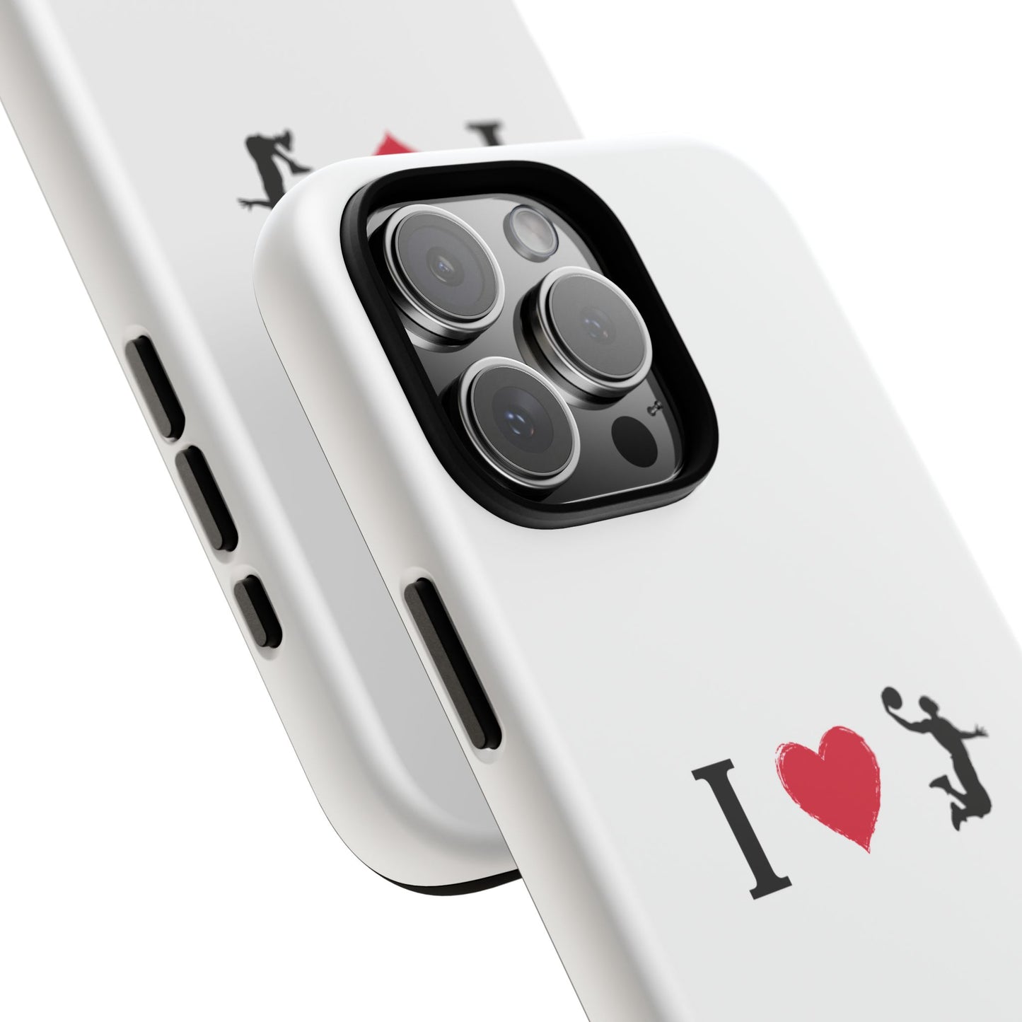 I Love Basketball Phone Case, Sporty Cell Cover, Basketball Gift for Players, Tough Cases, Love for Sports Accessories
