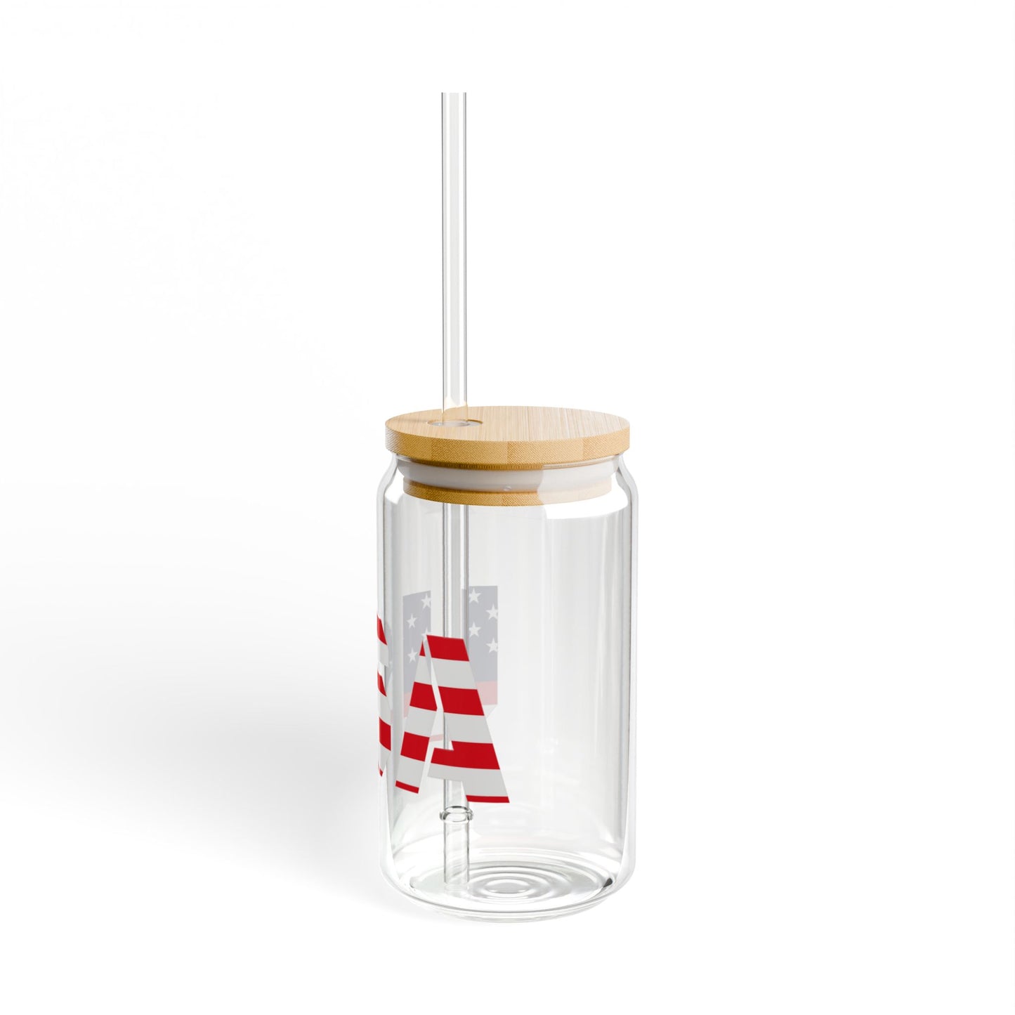 USA Flag Sipper Glass | 16oz Reusable Drinkware, Patriotic Glass, Summer Party Essential, 4th of July Celebration, Eco-Friendly Gift