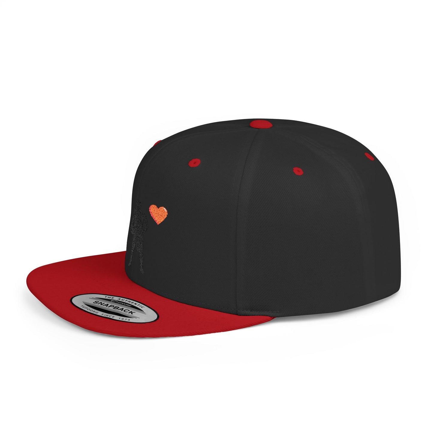 Sporty Love Flat Bill Snapback Hat – Adjustable Cap for Athletes, Casual Wear, Gifts for Sports Fans, Basketball Enthusiasts, Unique