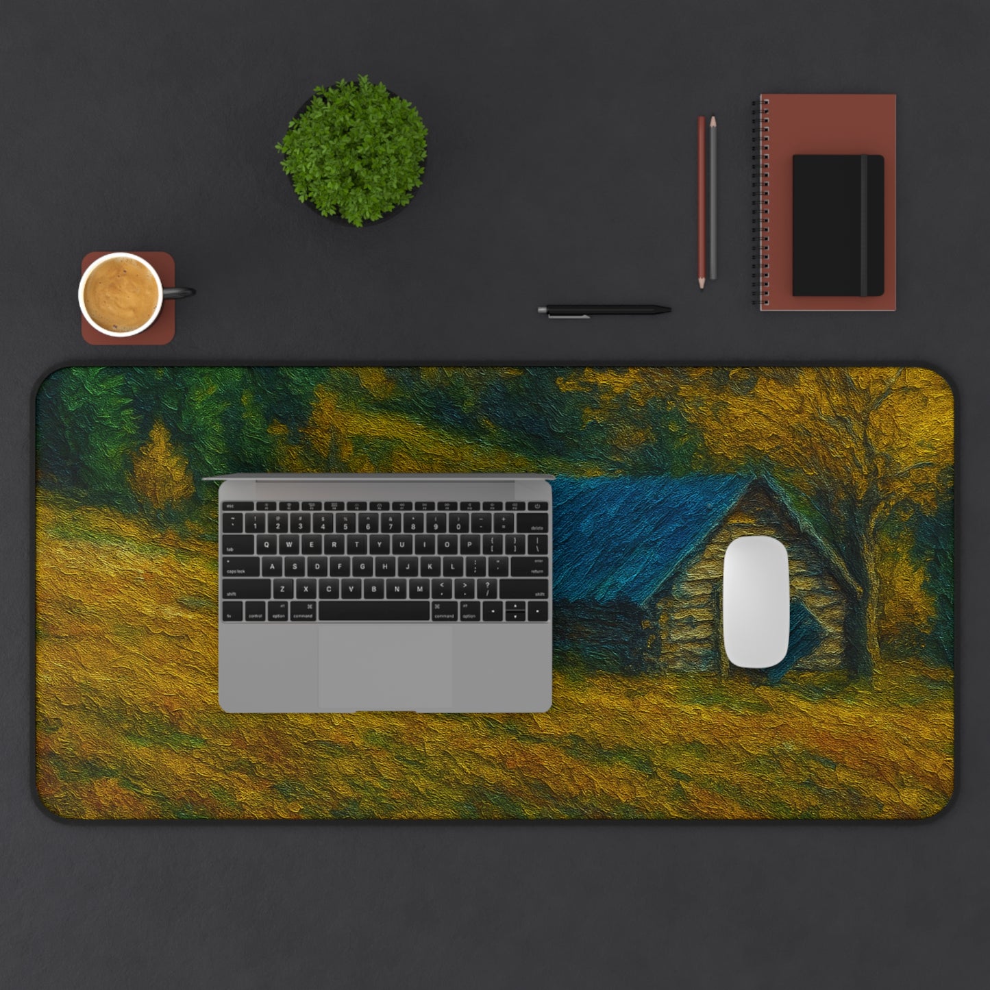 Rustic Landscape Desk Mat, Office Decor, Mouse Pad, Nature Inspired, Gift for Coworkers, Home Office Accessories