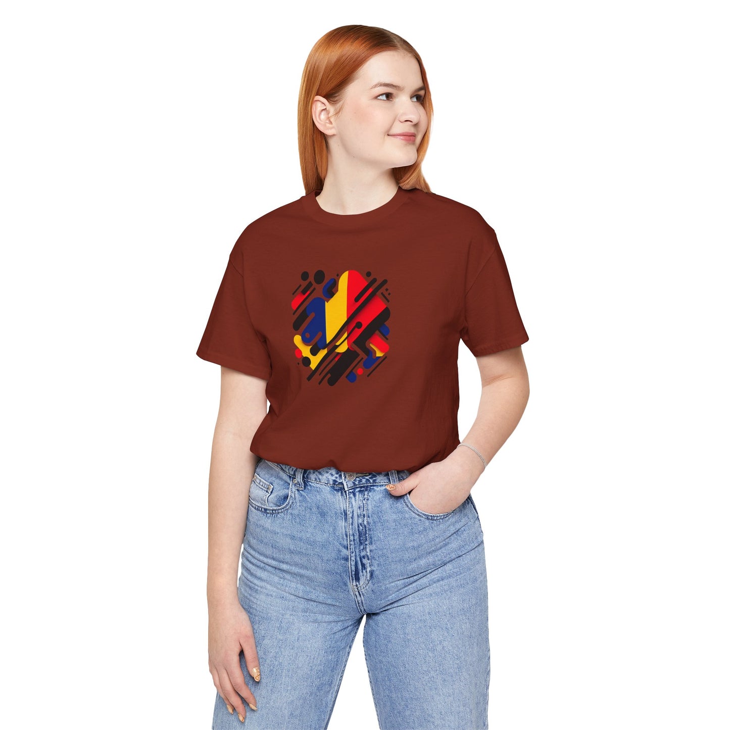 Artistic Heart Unisex Jersey Tee - Vibrant Graphic Tee, Casual Wear, Gift for Art Lovers, Birthday Surprise, Everyday Comfort
