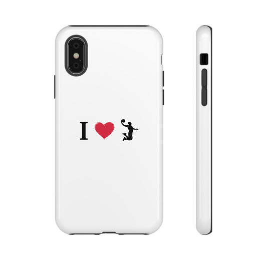 I Love Basketball Phone Case, Sporty Cell Cover, Basketball Gift for Players, Tough Cases, Love for Sports Accessories