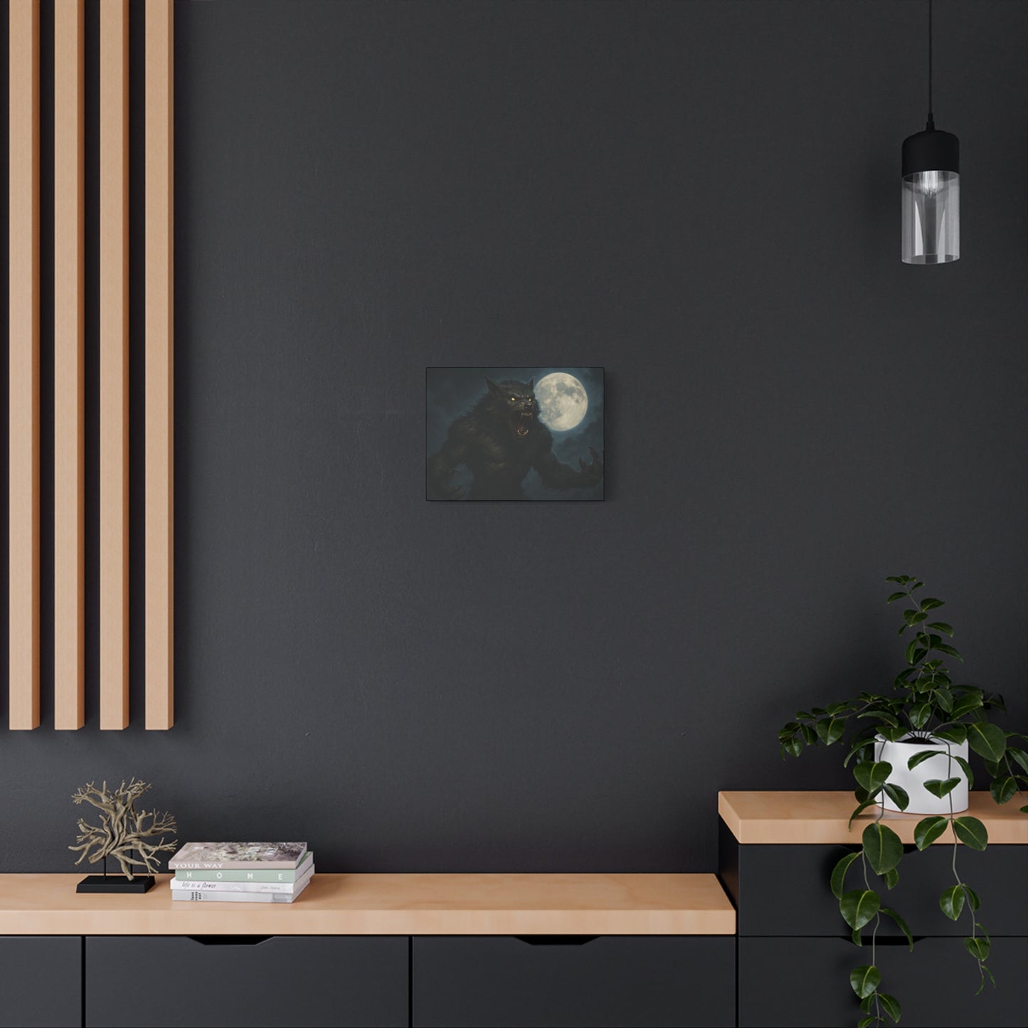 Werewolf Moon Canvas Art | Dark Fantasy Decor for Halloween, Gothic Home, Werewolf Lover Gift, Unique Wall Art, Spooky Decor