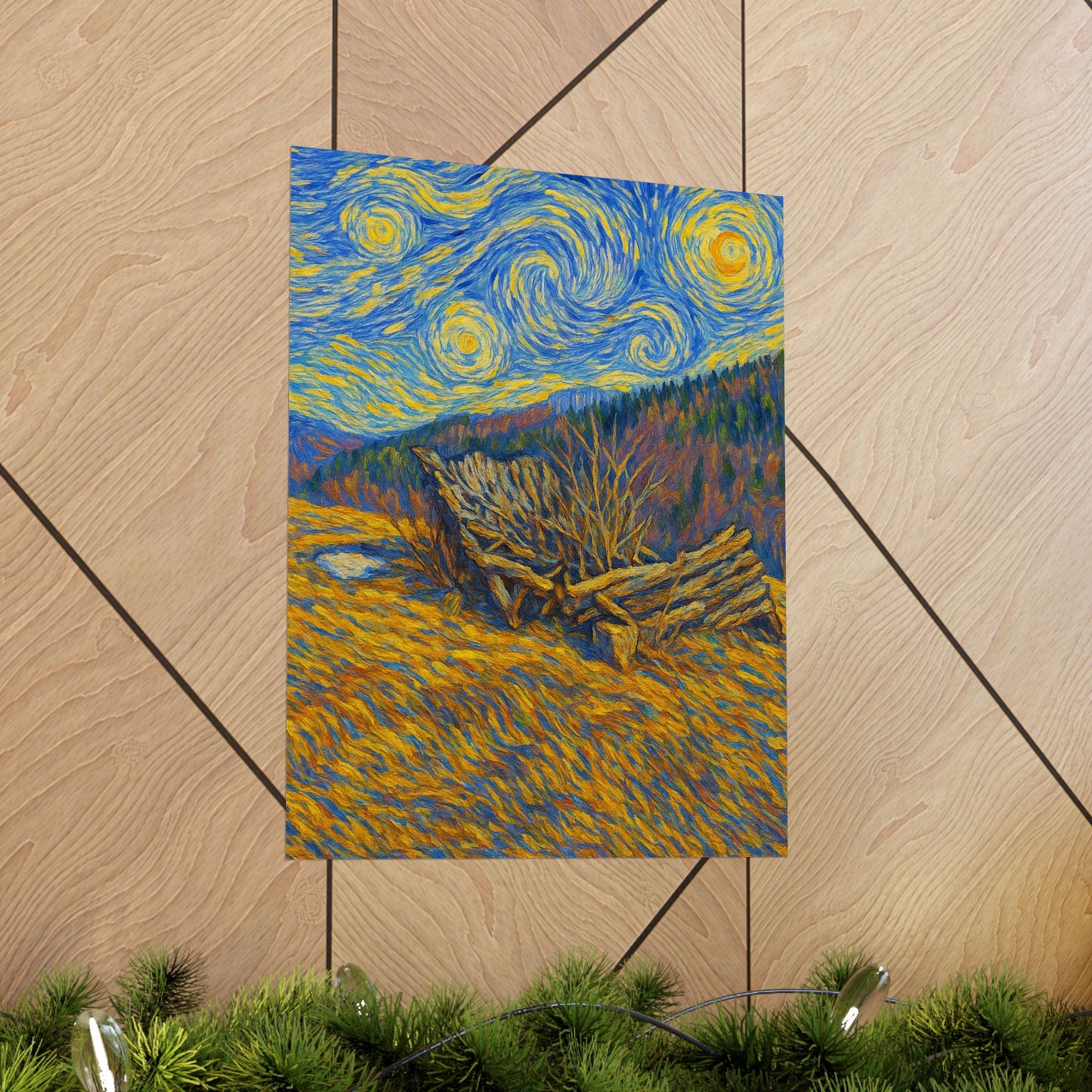 Matte Vertical Posters of Starry Night - Art Print for Home Decor, Wall Art, Gift for Art Lovers, Bacground for Celebrations