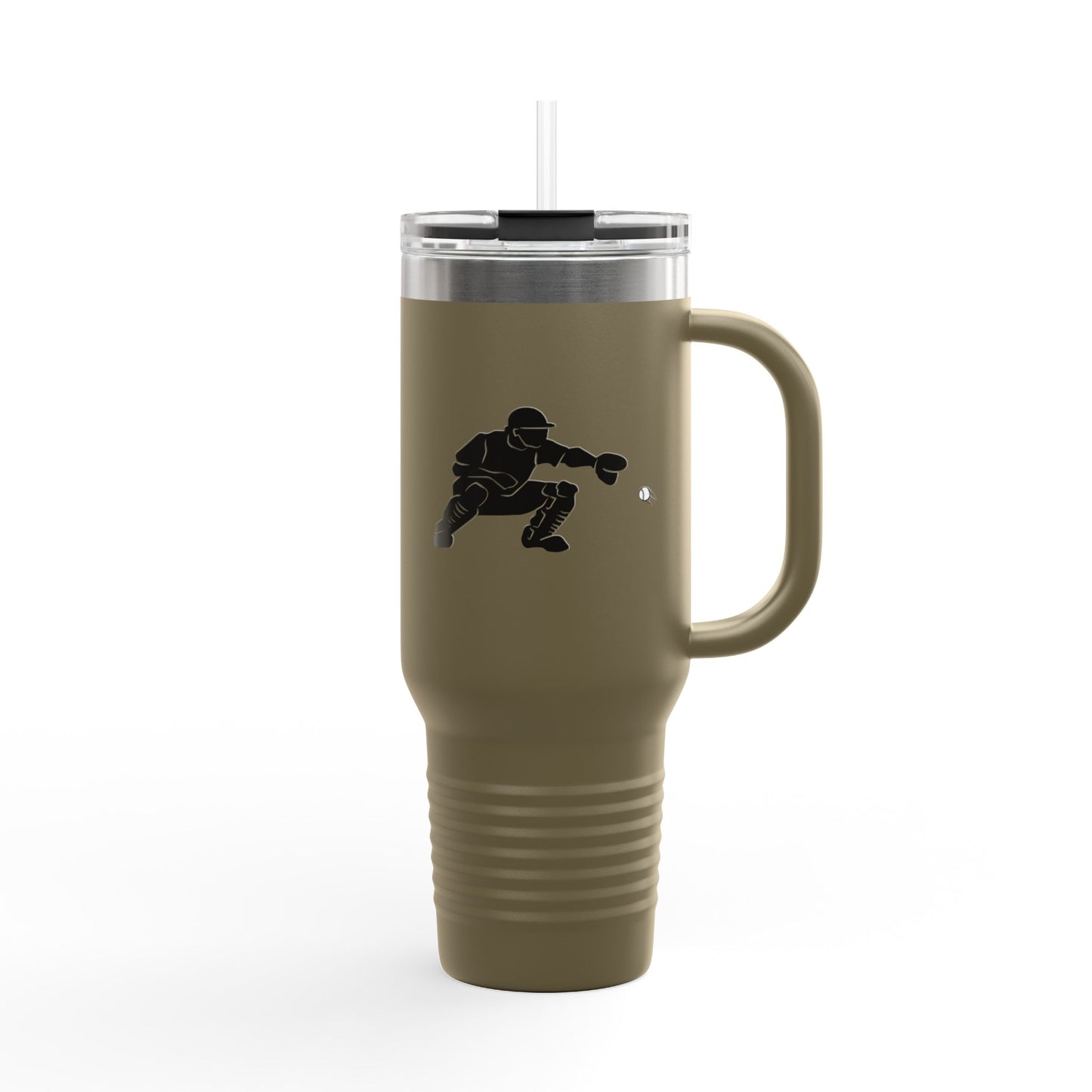 Insulated Travel Mug | Baseball Catcher Themed Travel Tumbler for Active Lifestyles, Coffee Mug, Road Trip Cup, Gym Hydration, Gift for Athletes