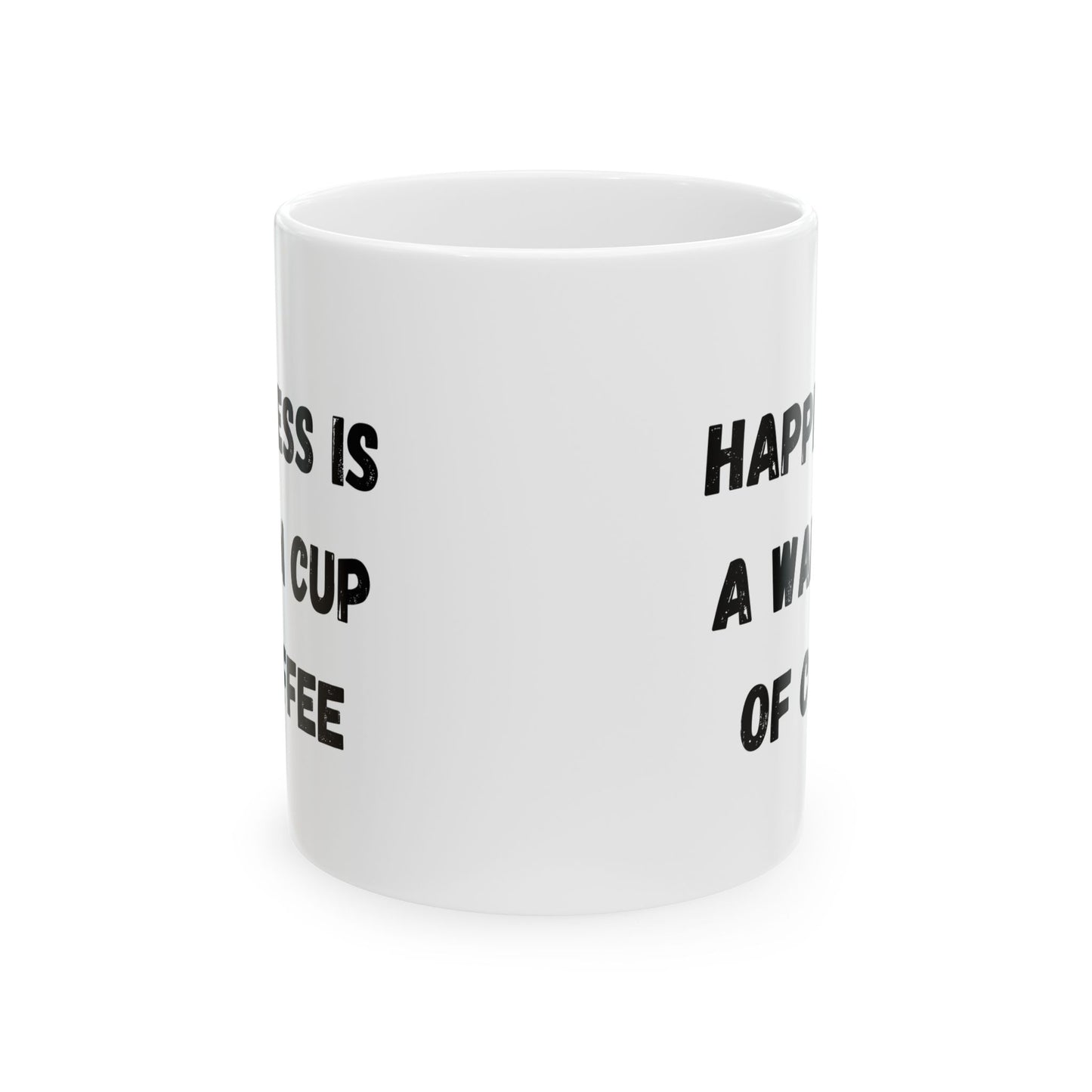 Inspirational Ceramic Coffee Mug - Happiness is a Warm Cup of Coffee - Perfect Gift for Coffee Lovers