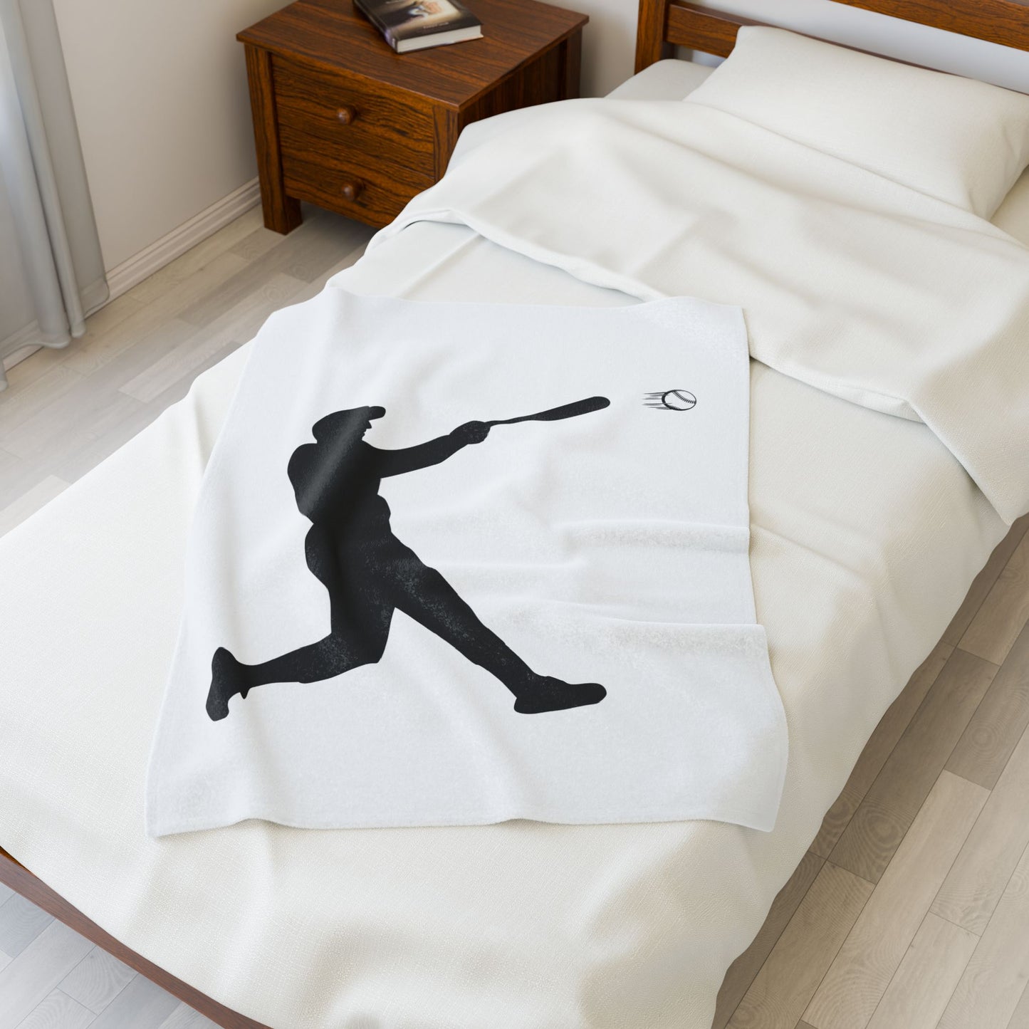 Baseball Velveteen Plush Blanket, Cozy Sports Throw, Soft Blanket for Fans, Great Gift for Baseball Lovers, Home Decor