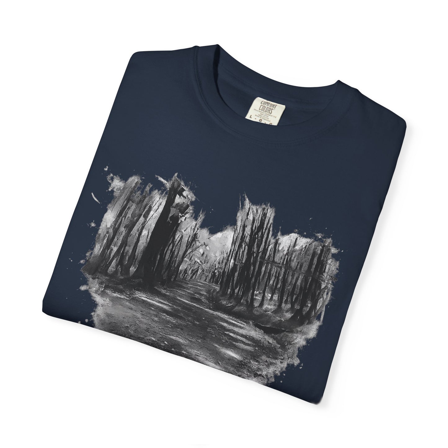 Artistic Forest Scene T-shirt | Nature Lover Gift, Outdoor Adventure Tee, Eco-Friendly Fashion, Vintage Inspired Clothing, Unisex Gift