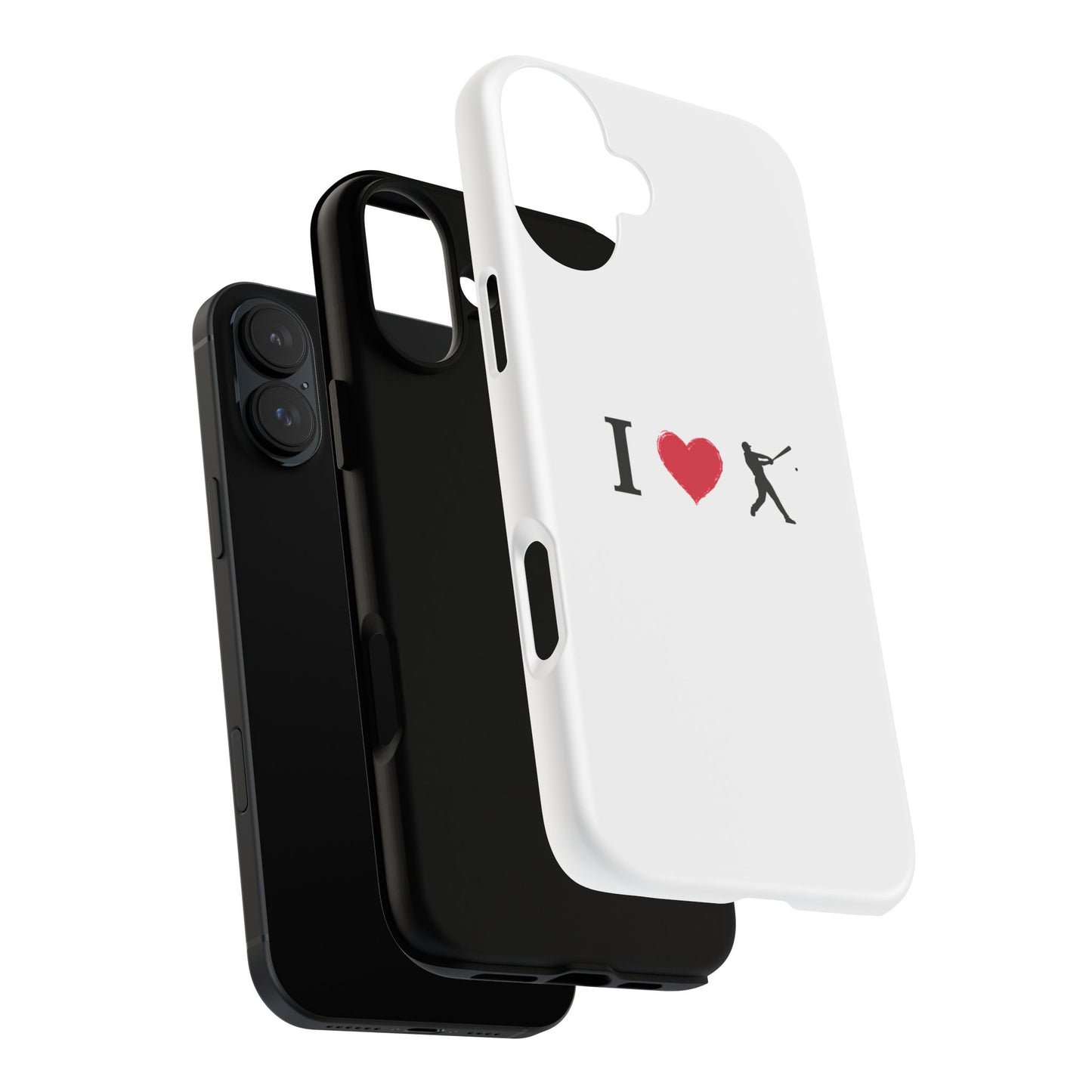 Baseball Love Phone Case, Tough Cases for Sports Lovers, i Heart Baseball Protection, Gift for Players, Cute Sports Case