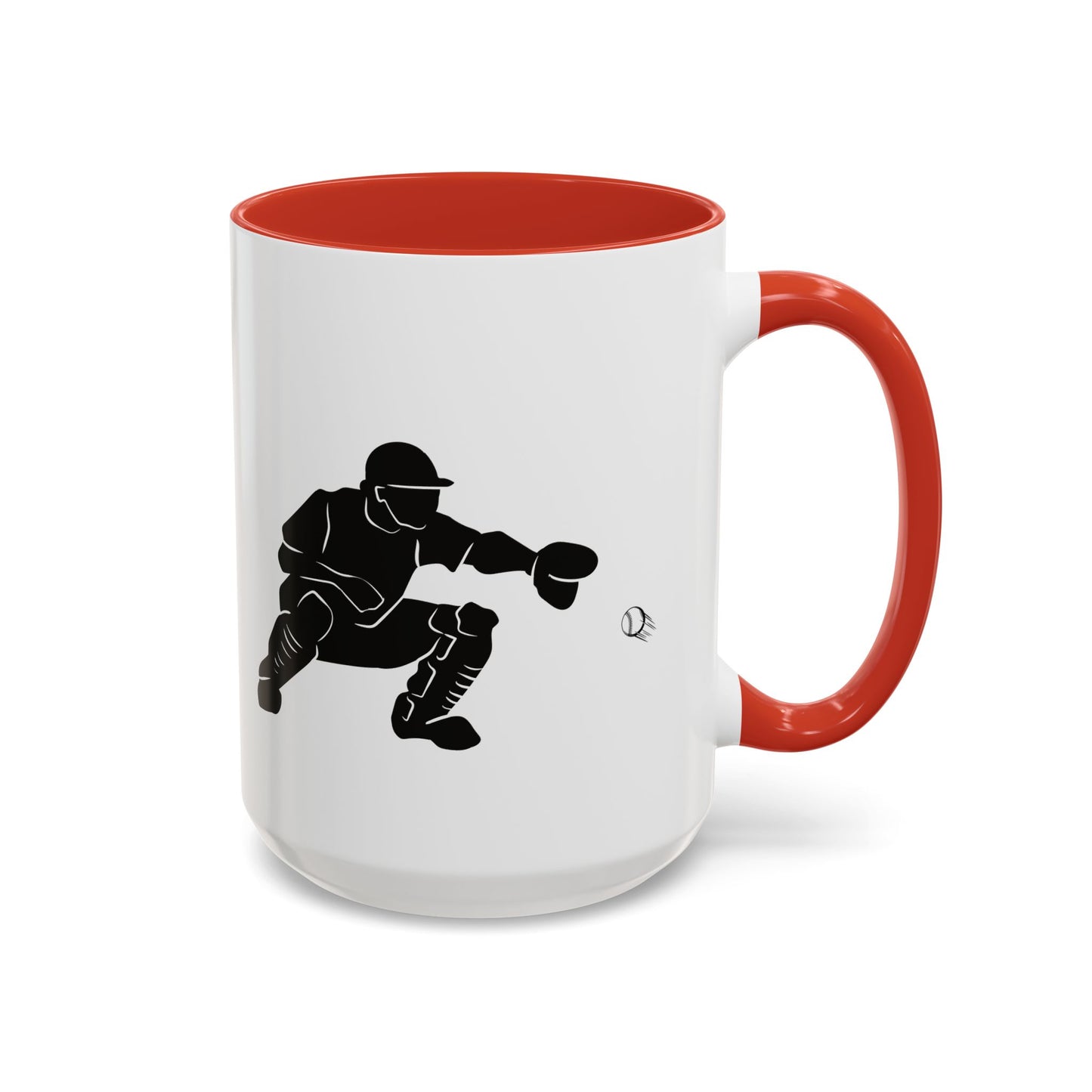 Baseball Catcher Coffee Mug, Sports Gift for Coaches, Black Accent Mug for Fans, Perfect for Birthdays & Celebrations, Unique Cup