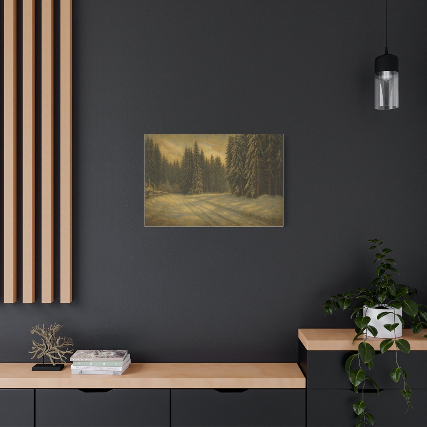 Scenic Forest Canvas Art, Nature Decor for Home, Cozy Wall Art, Perfect Gift for Nature Lovers, Rustic Cabin Decor, Winter Landscape Print