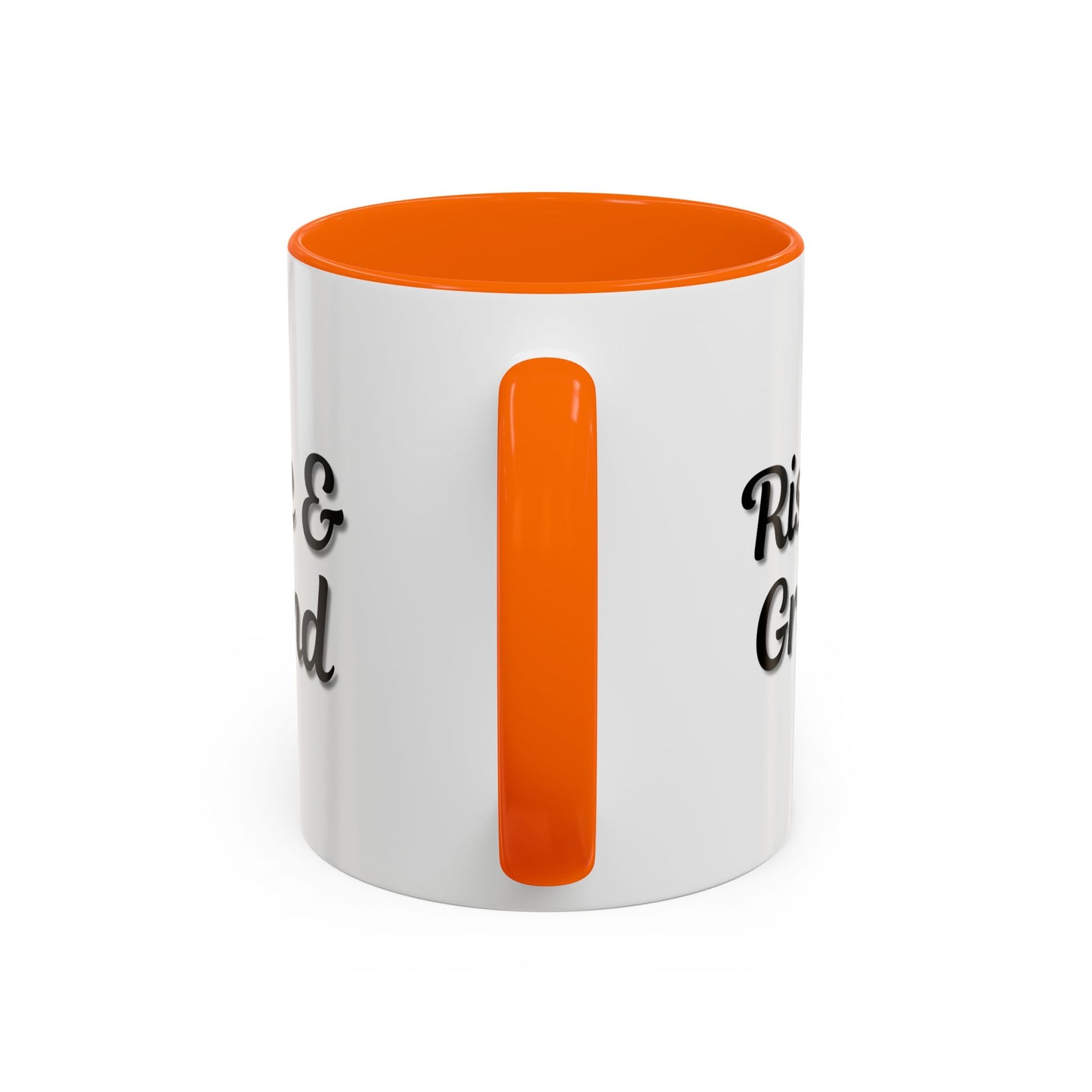 Rise & Grind Coffee Mug – Motivational Black Accent Mug for Daily Inspiration