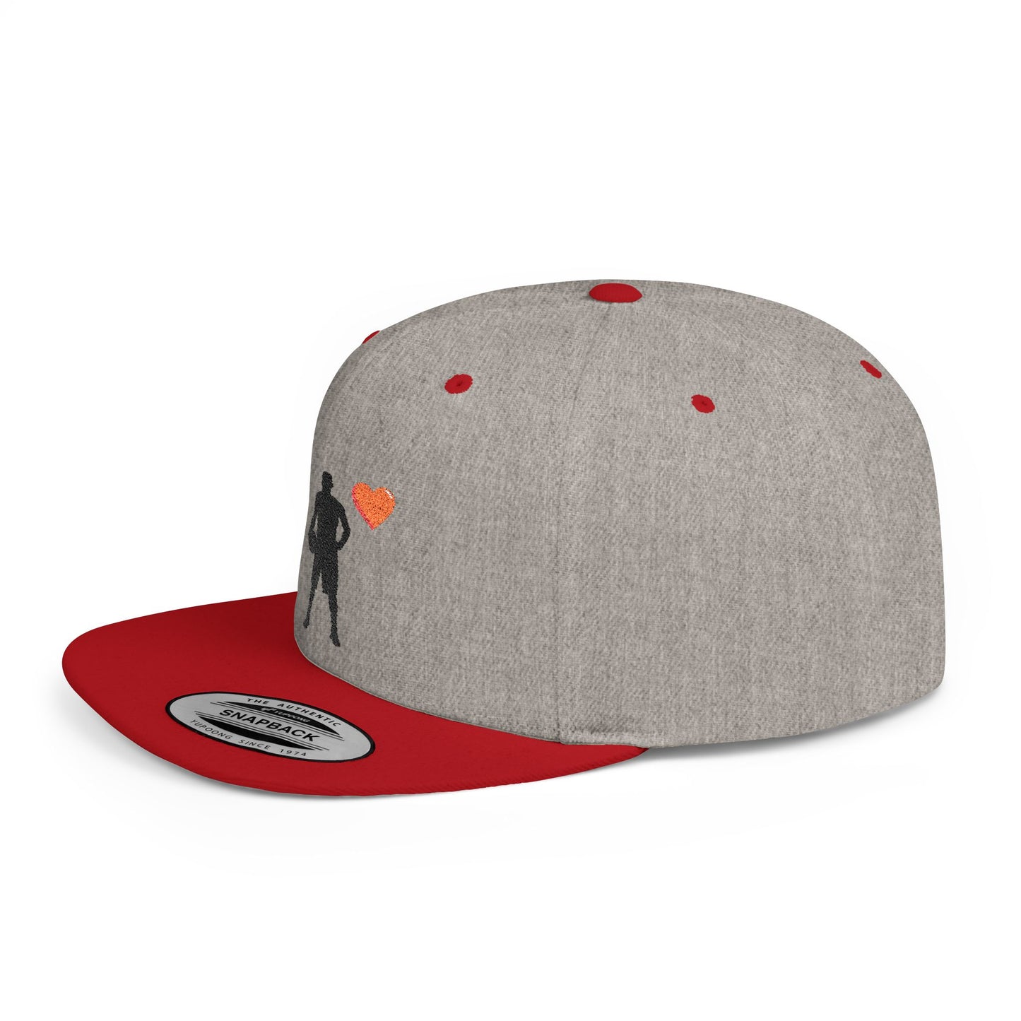 Sporty Love Flat Bill Snapback Hat – Adjustable Cap for Athletes, Casual Wear, Gifts for Sports Fans, Basketball Enthusiasts, Unique