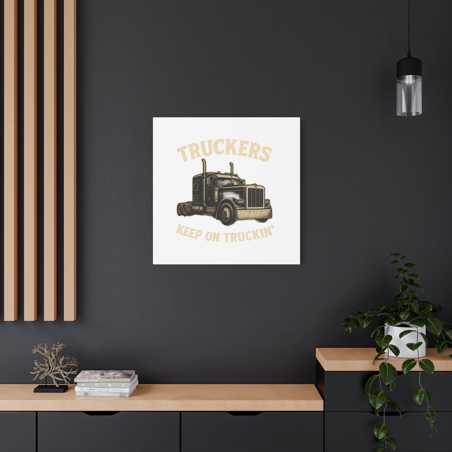 Truckers Canvas Wall Art, Keep on Truckin' Decor, Gift for Drivers, Trucking Artwork, Transportation Gift