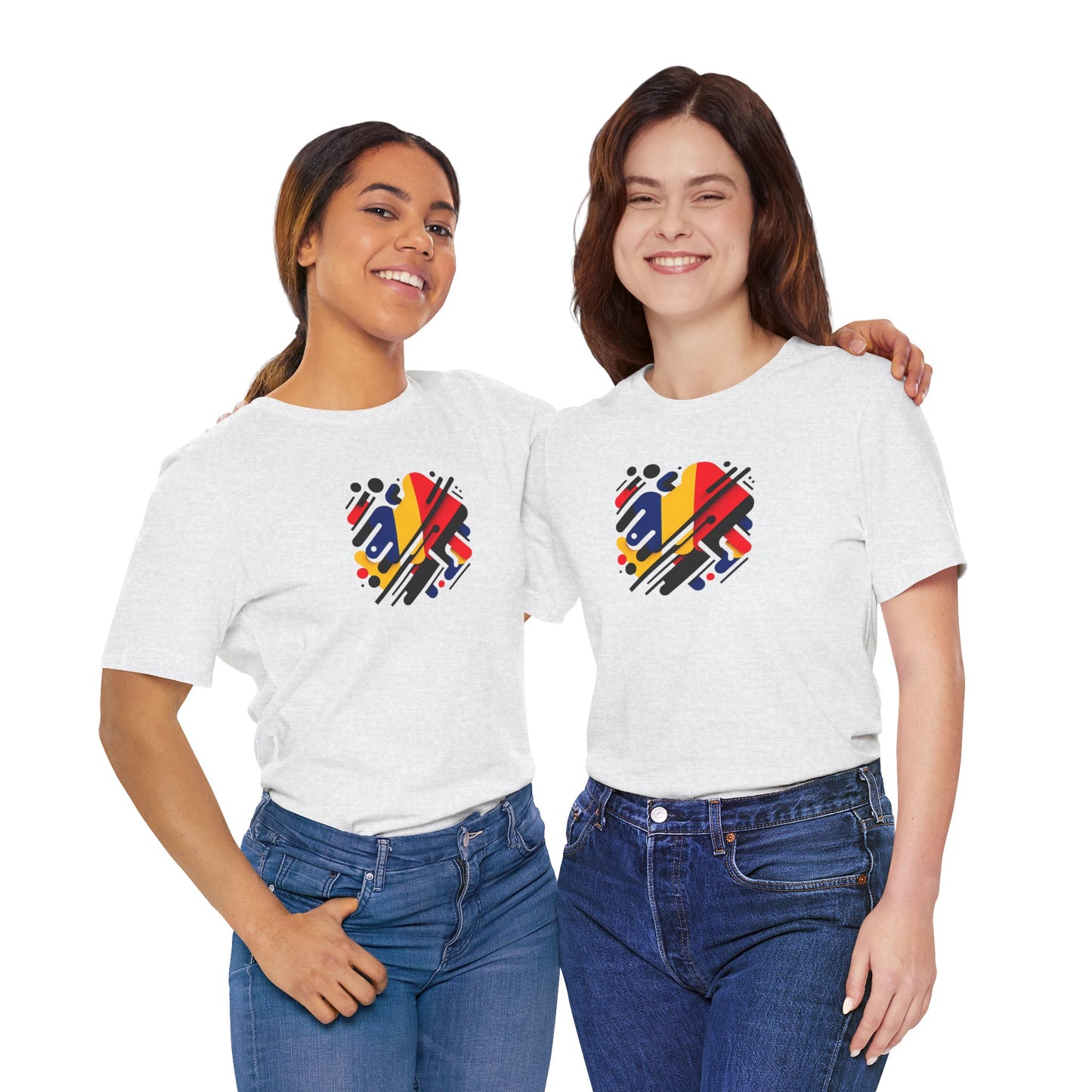 Artistic Heart Unisex Jersey Tee - Vibrant Graphic Tee, Casual Wear, Gift for Art Lovers, Birthday Surprise, Everyday Comfort