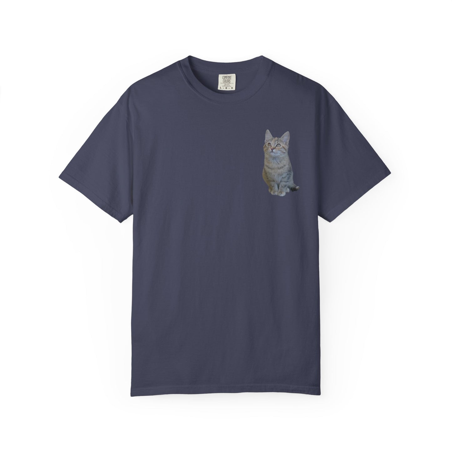 Whimsical Cat Pocket T-Shirt for Cat Lovers