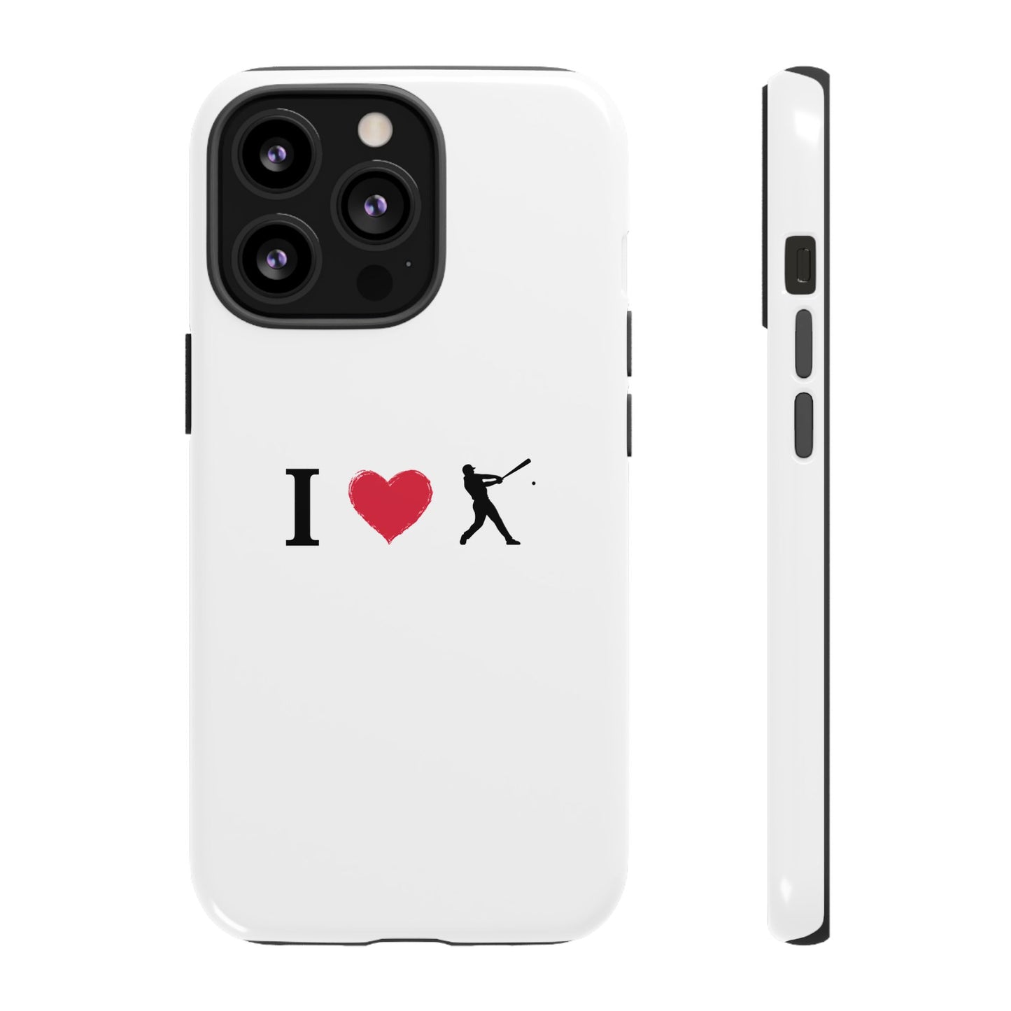 Baseball Love Phone Case, Tough Cases for Sports Lovers, i Heart Baseball Protection, Gift for Players, Cute Sports Case