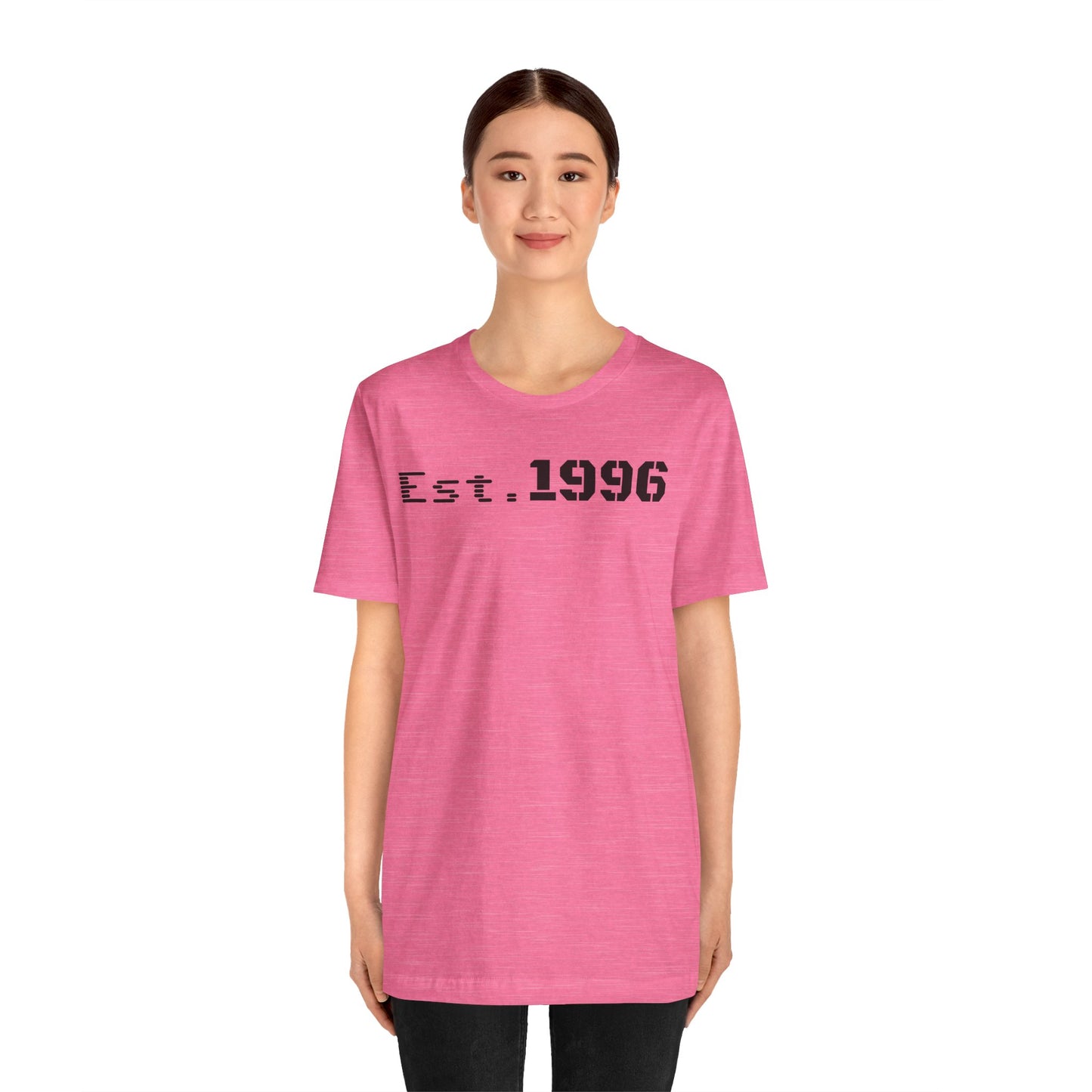 Unisex Jersey Tee - 'Est. 1996' Graphic Shirt, Birthday Gift, Casual Wear, Vintage Style, Retro Fashion, Gift for Him/Her