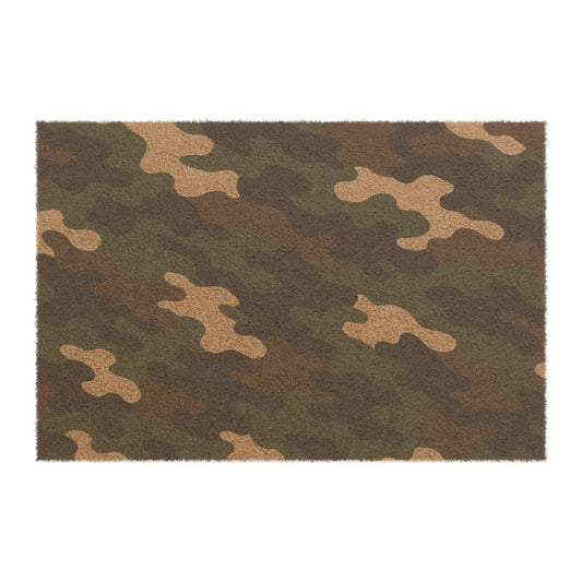 Camo Doormat | Outdoor Entrance Mat | Rustic Home Decor | Military Style Welcome Mat | Unique Gift for Veterans | Camouflage Rug