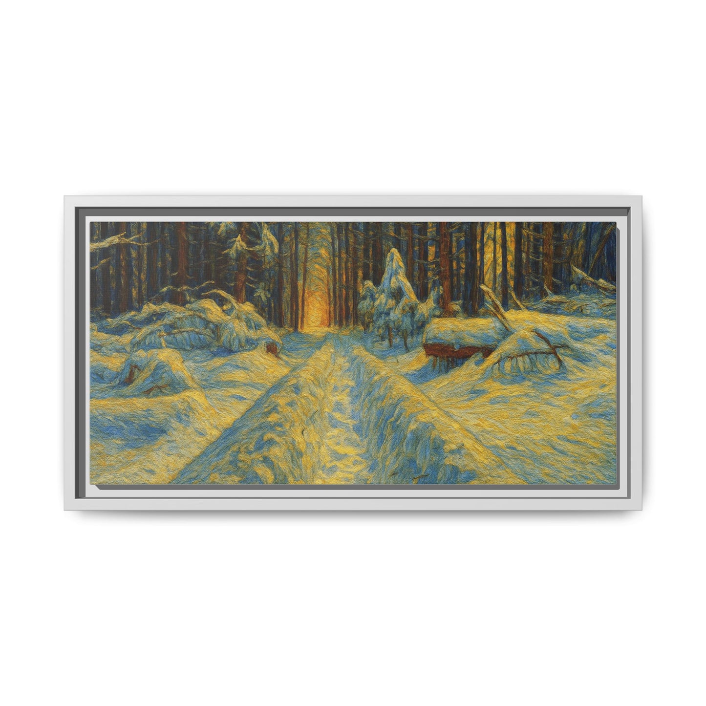 Canvas Art, Winter Landscape Wall Decor, Nature Lovers Gift, Seasonal Decor, Holiday Wall Art, Cozy Home Decoration, Framed Matte Canvas
