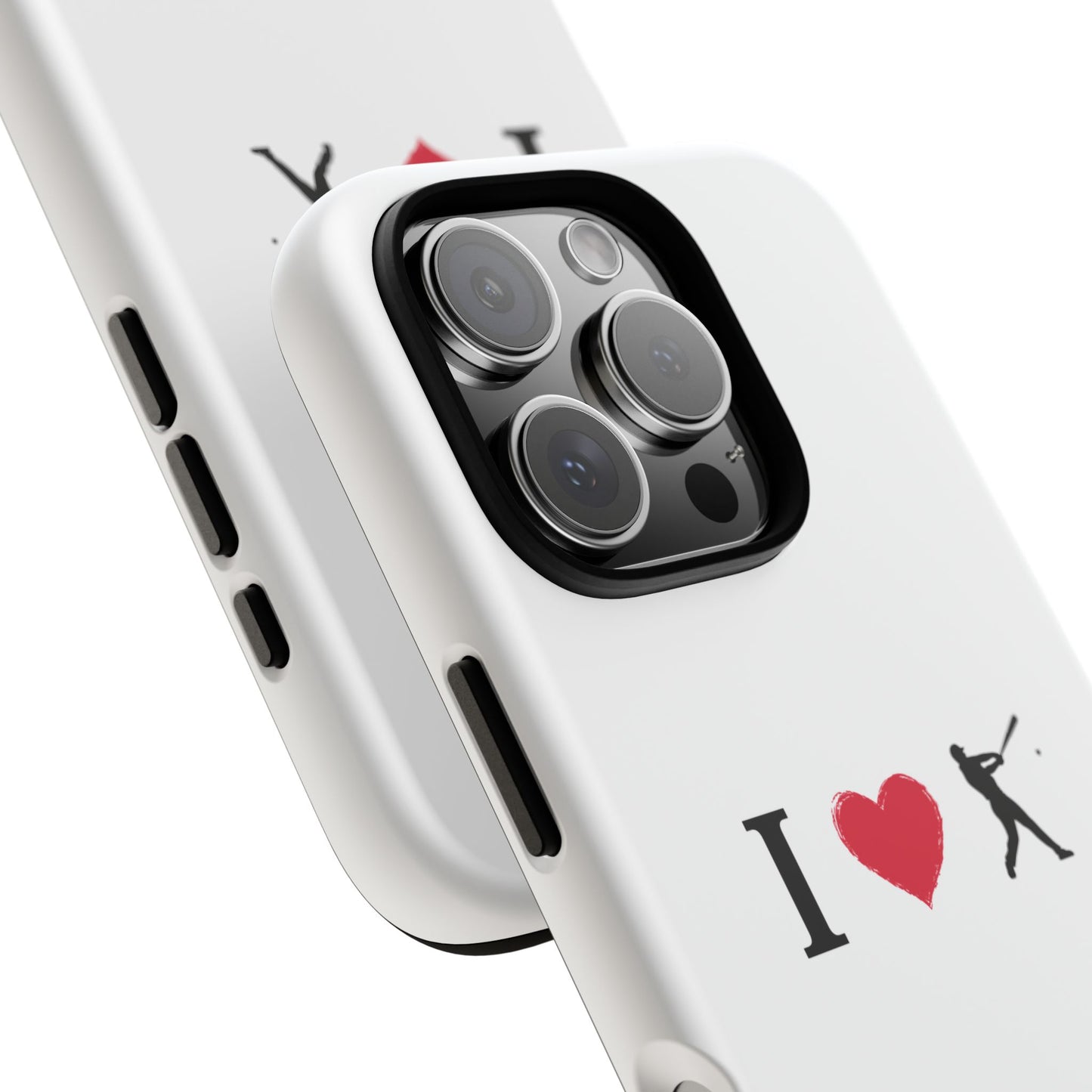 Baseball Love Phone Case, Tough Cases for Sports Lovers, i Heart Baseball Protection, Gift for Players, Cute Sports Case
