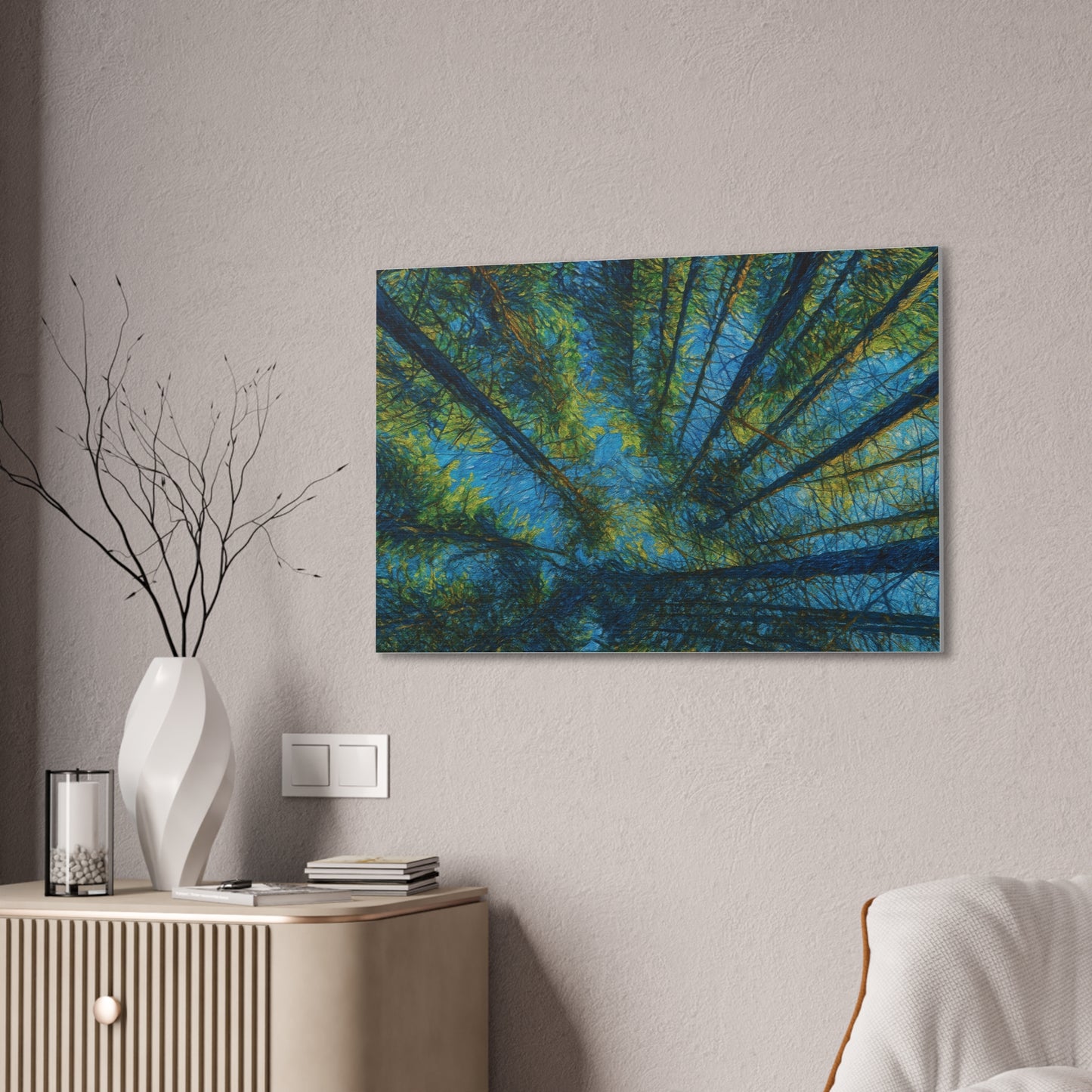 Canvas Wall Art, Forest Perspective Print, Nature Decor, Home & Office Art, Rustic Wall Hanging, Tree Art for Nature Lovers