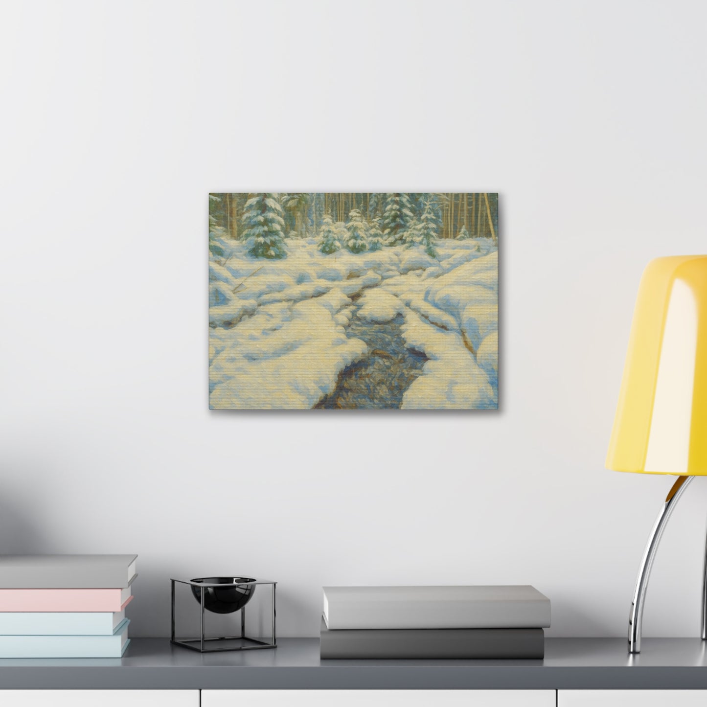 Winter Landscape Canvas Art, Nature Decor, Gallery Wall Art, Cozy Home Accent, Winter Wonderland Painting