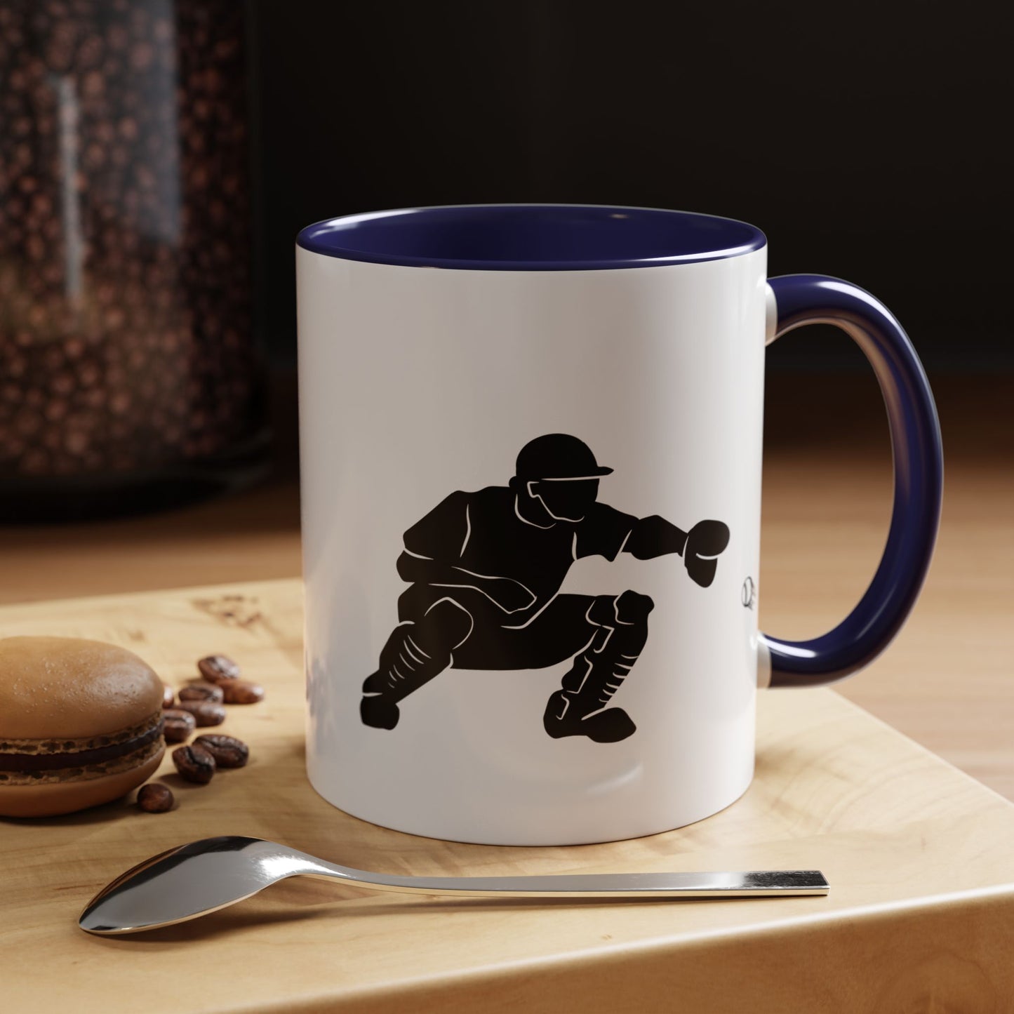 Baseball Catcher Coffee Mug, Sports Gift for Coaches, Black Accent Mug for Fans, Perfect for Birthdays & Celebrations, Unique Cup