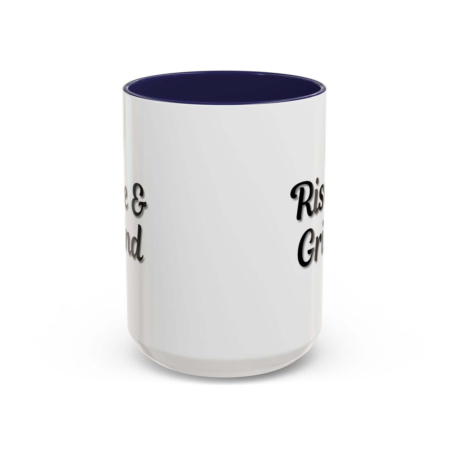 Rise & Grind Coffee Mug – Motivational Black Accent Mug for Daily Inspiration