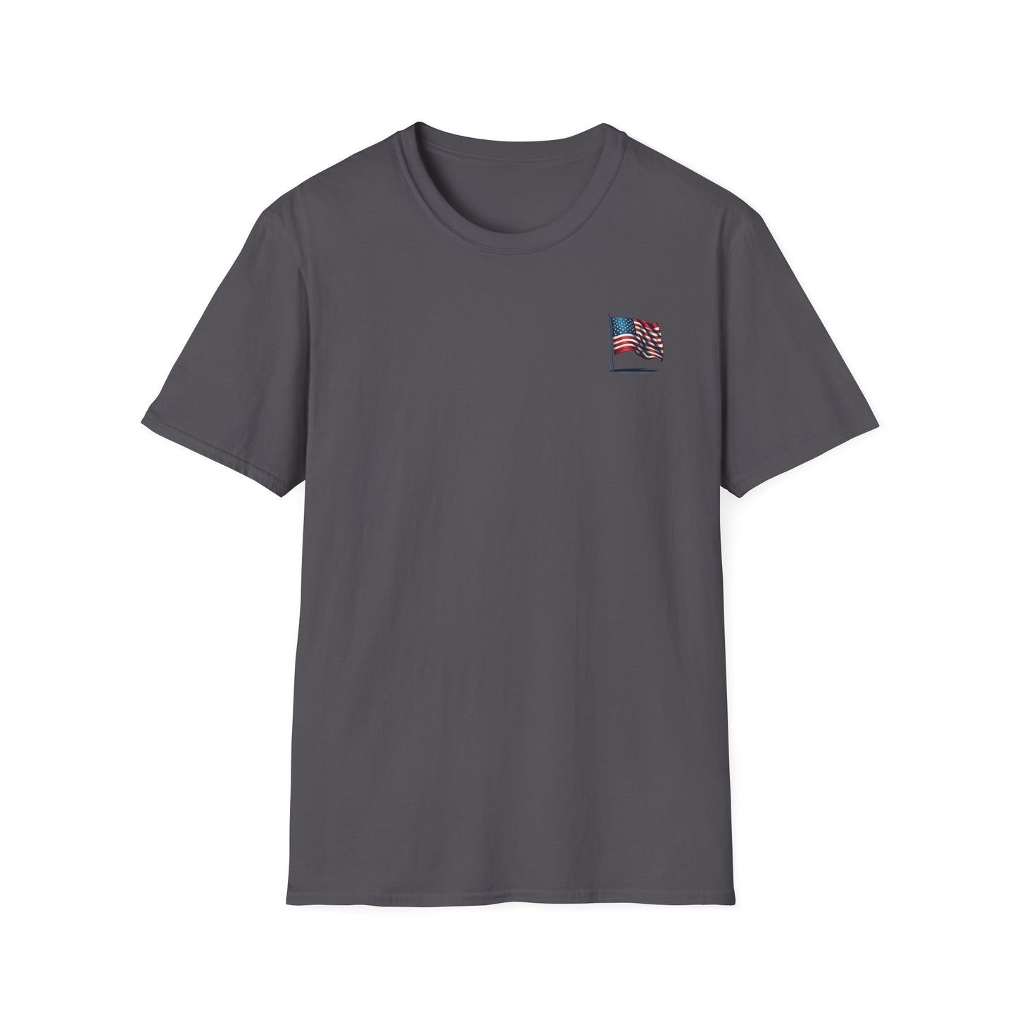 Patriotic Unisex Softstyle T-Shirt, American Flag Tee, USA Pride Shirt, Perfect for Independence Day, Casual Wear