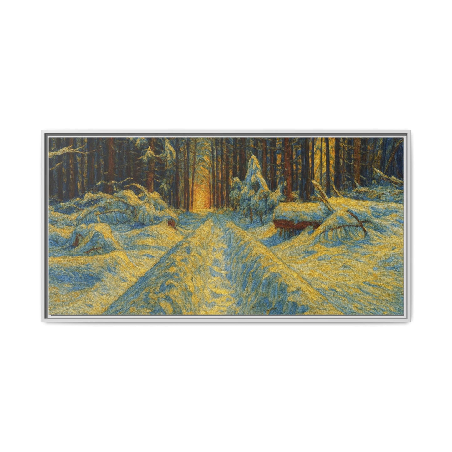 Canvas Art, Winter Landscape Wall Decor, Nature Lovers Gift, Seasonal Decor, Holiday Wall Art, Cozy Home Decoration, Framed Matte Canvas