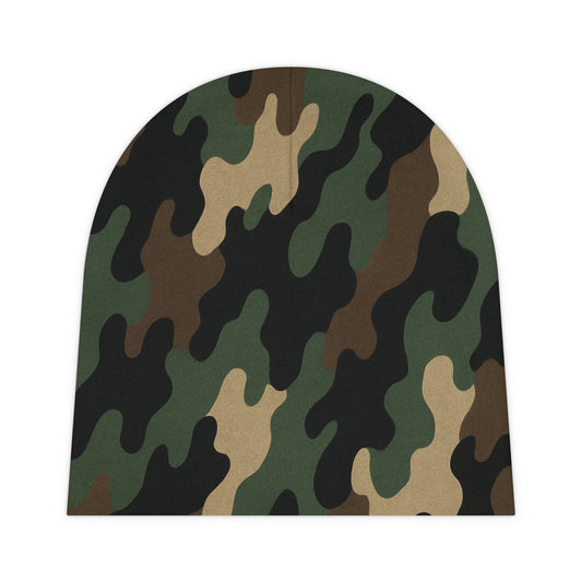 Camo Baby Beanie, Stylish Infant Hat, Outdoor Baby Accessory, Perfect for Baby Showers or Birthdays, Trendy Newborn Fashion