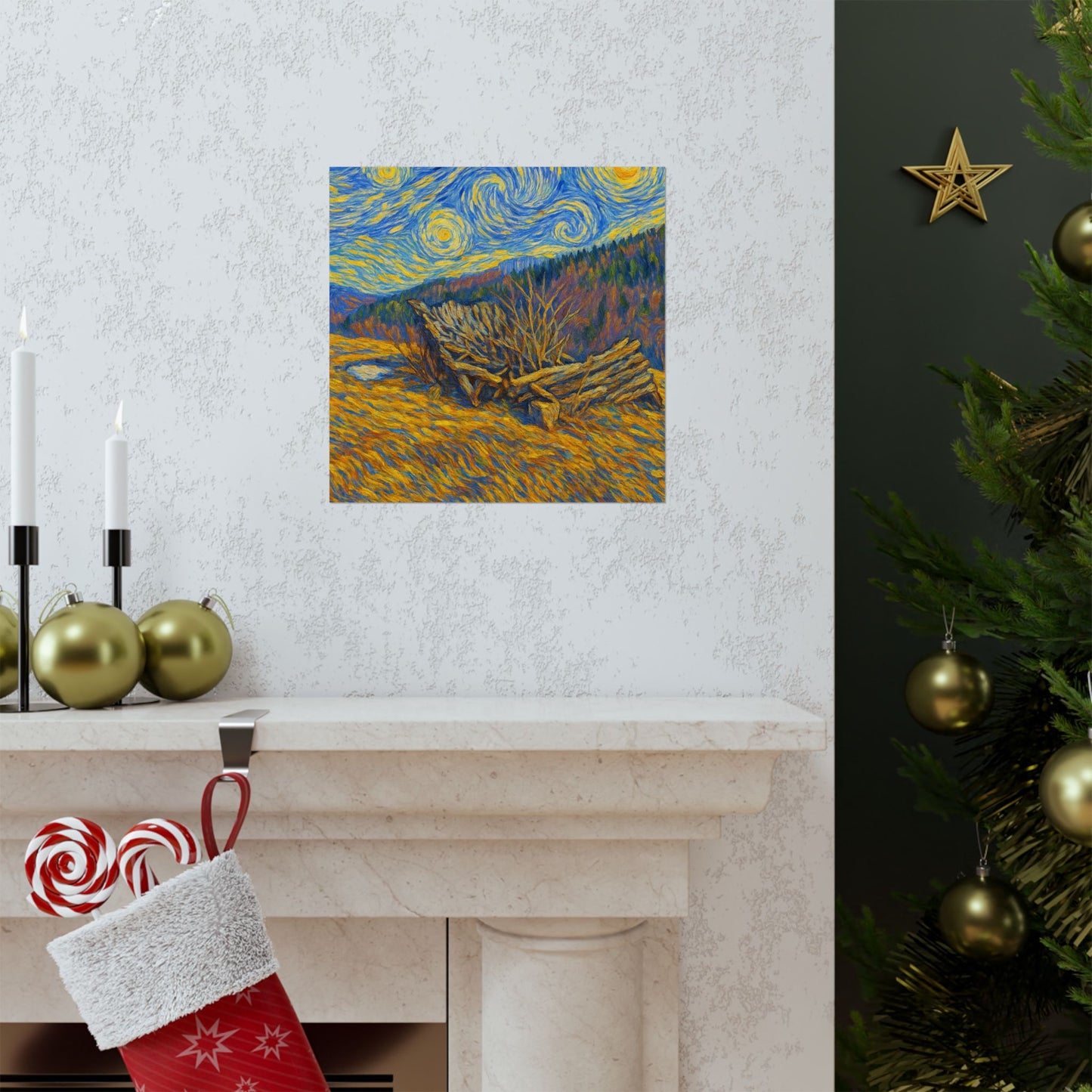 Matte Vertical Posters of Starry Night - Art Print for Home Decor, Wall Art, Gift for Art Lovers, Bacground for Celebrations