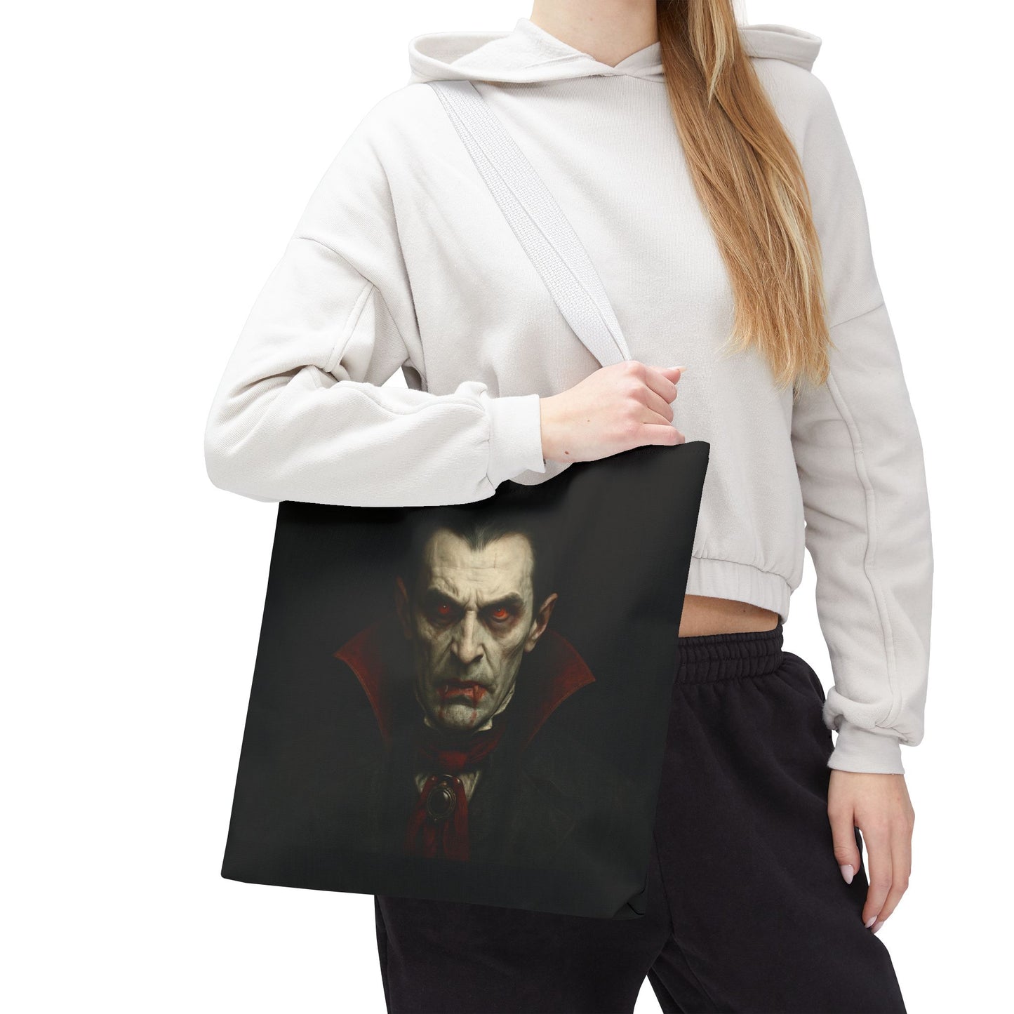 Vampire Haunted Tote Bag, Spooky Shopping Bag, Halloween Accessory, Gothic Style Handbag, Perfect for Halloween Parties, Unisex Tote