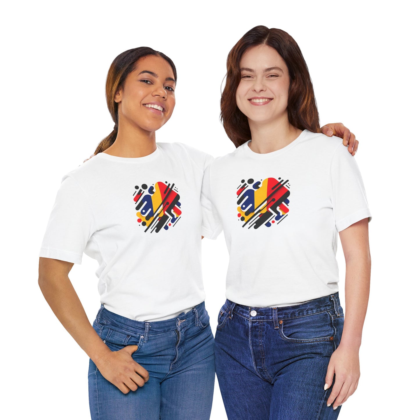 Artistic Heart Unisex Jersey Tee - Vibrant Graphic Tee, Casual Wear, Gift for Art Lovers, Birthday Surprise, Everyday Comfort