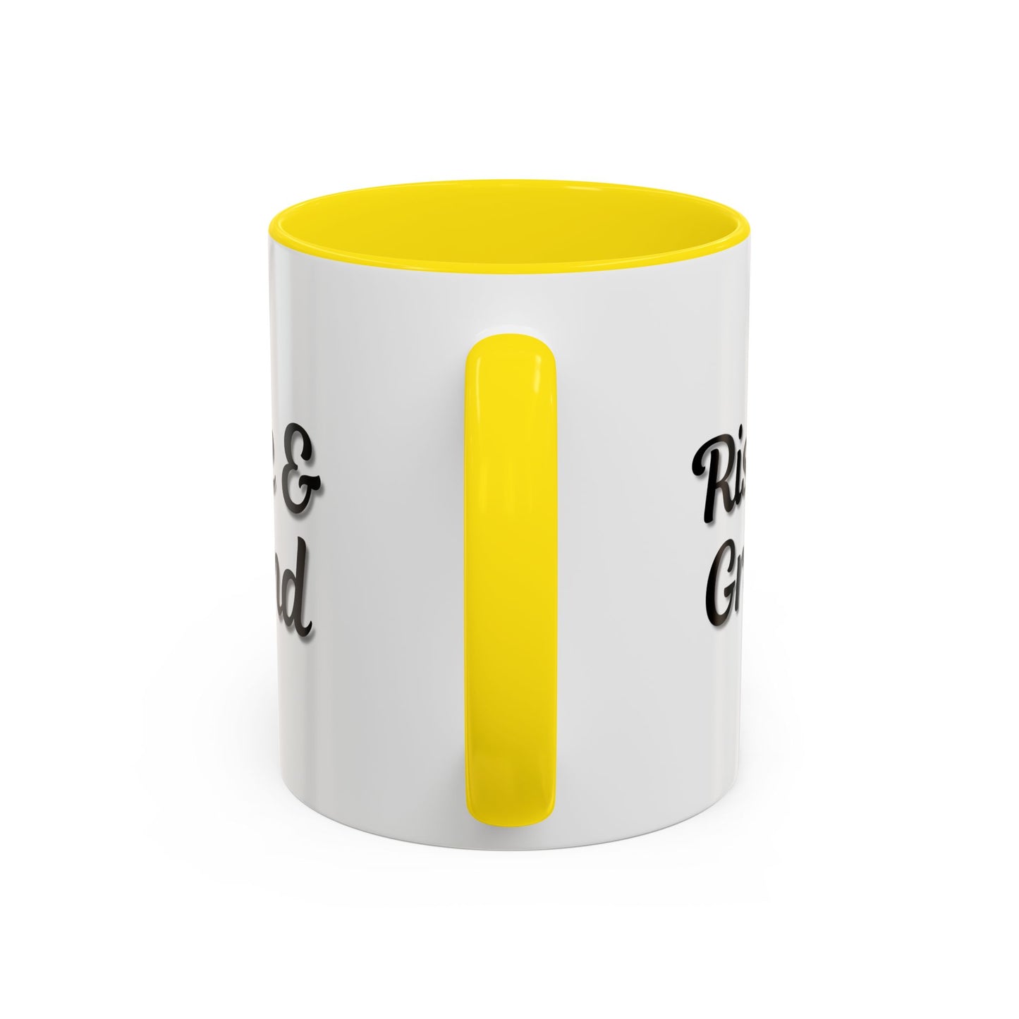 Rise & Grind Coffee Mug – Motivational Black Accent Mug for Daily Inspiration
