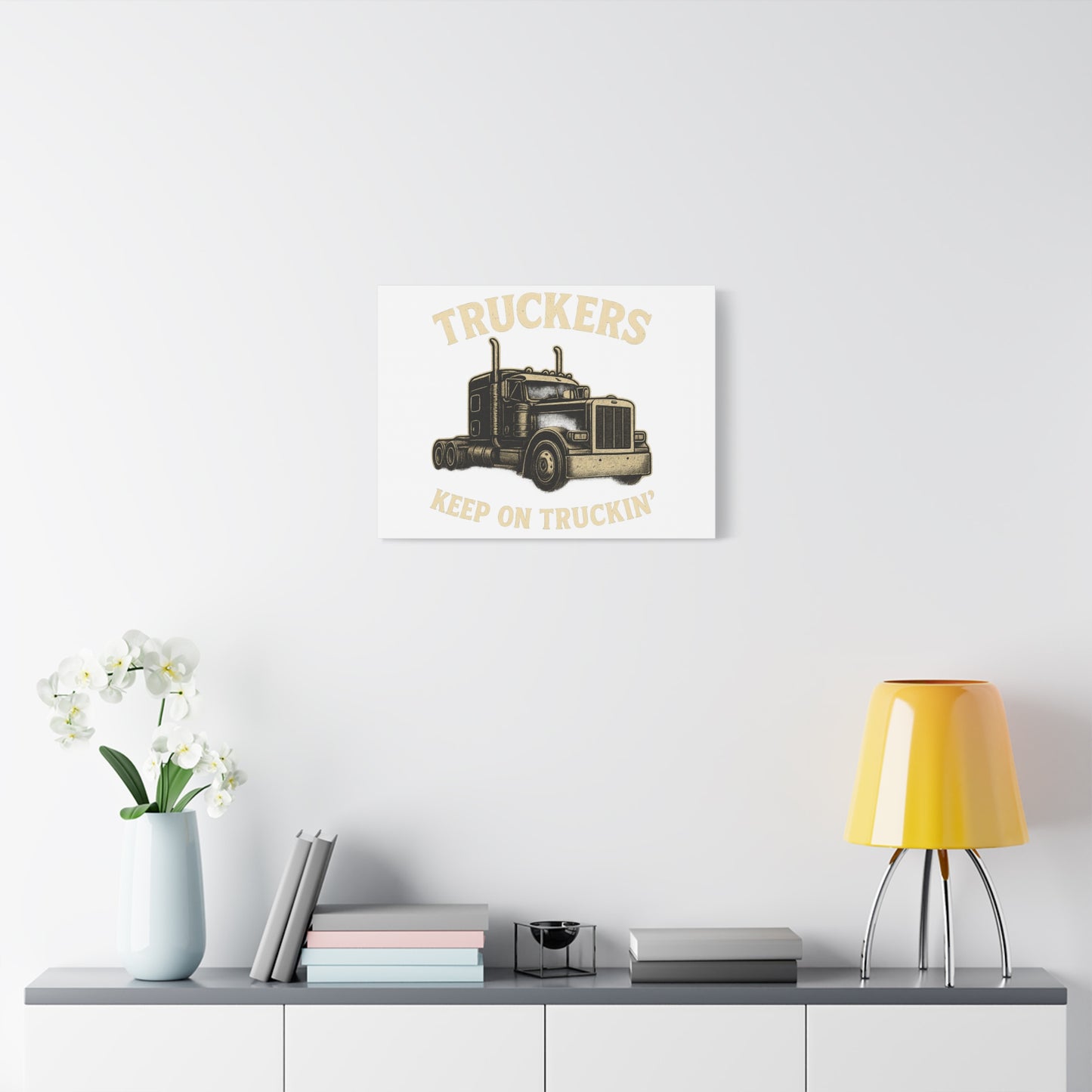 Truckers Canvas Wall Art, Keep on Truckin' Decor, Gift for Drivers, Trucking Artwork, Transportation Gift