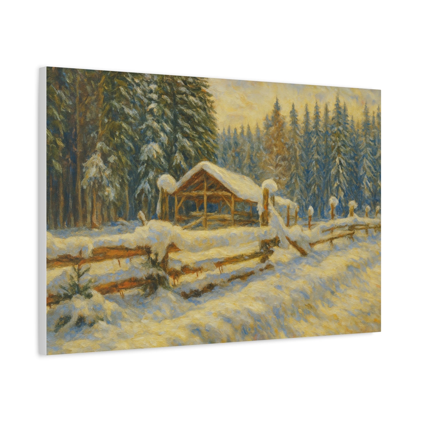 Canvas Wall Art, Winter Landscape Print, Home Decor, Rustic Art, Gift for Nature Lovers, Holiday Decoration