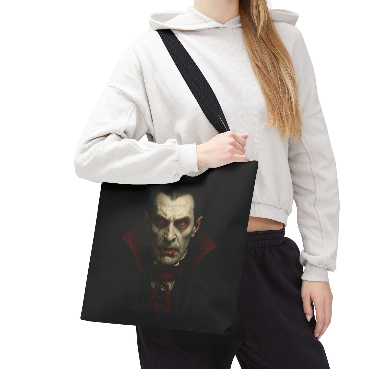 Vampire Haunted Tote Bag, Spooky Shopping Bag, Halloween Accessory, Gothic Style Handbag, Perfect for Halloween Parties, Unisex Tote