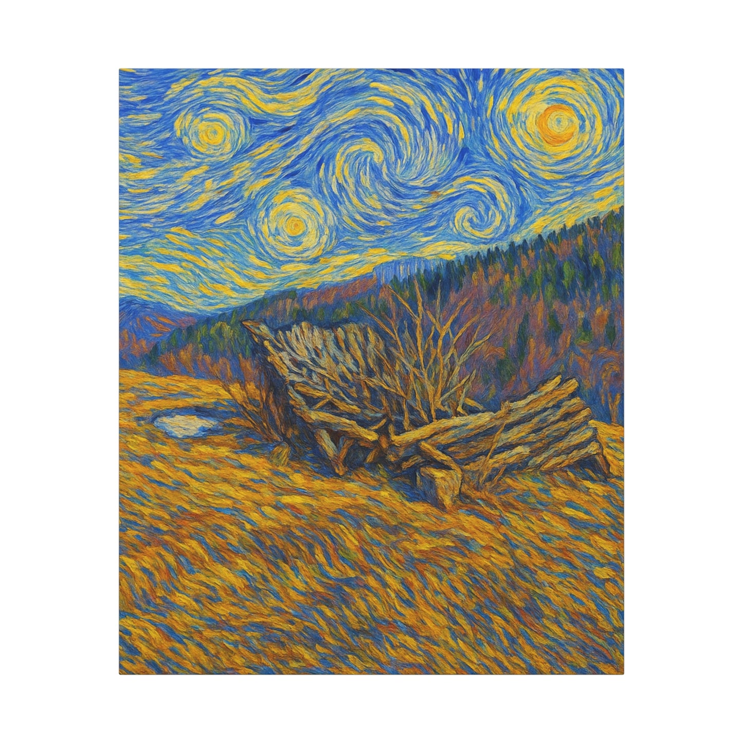 Starry Night Canvas Art Wraps, Home Decor, Wall Art, Bedroom Decor, Gift for Art Lovers, Easy to Hang - product image