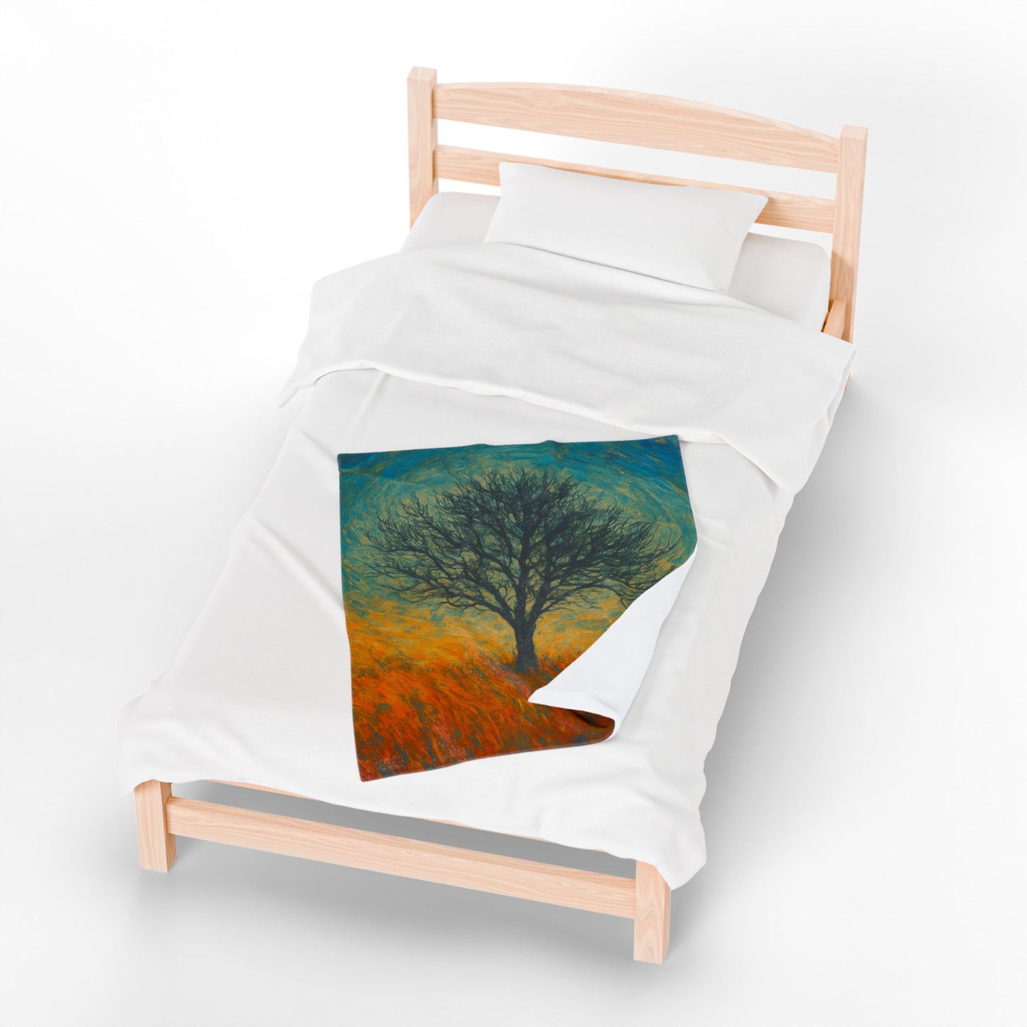 Cozy Velveteen Plush Blanket with Serene Tree Design | Comfortable Home Decor, Gift for Nature Lovers, Cozy Nights, Warmth&Style