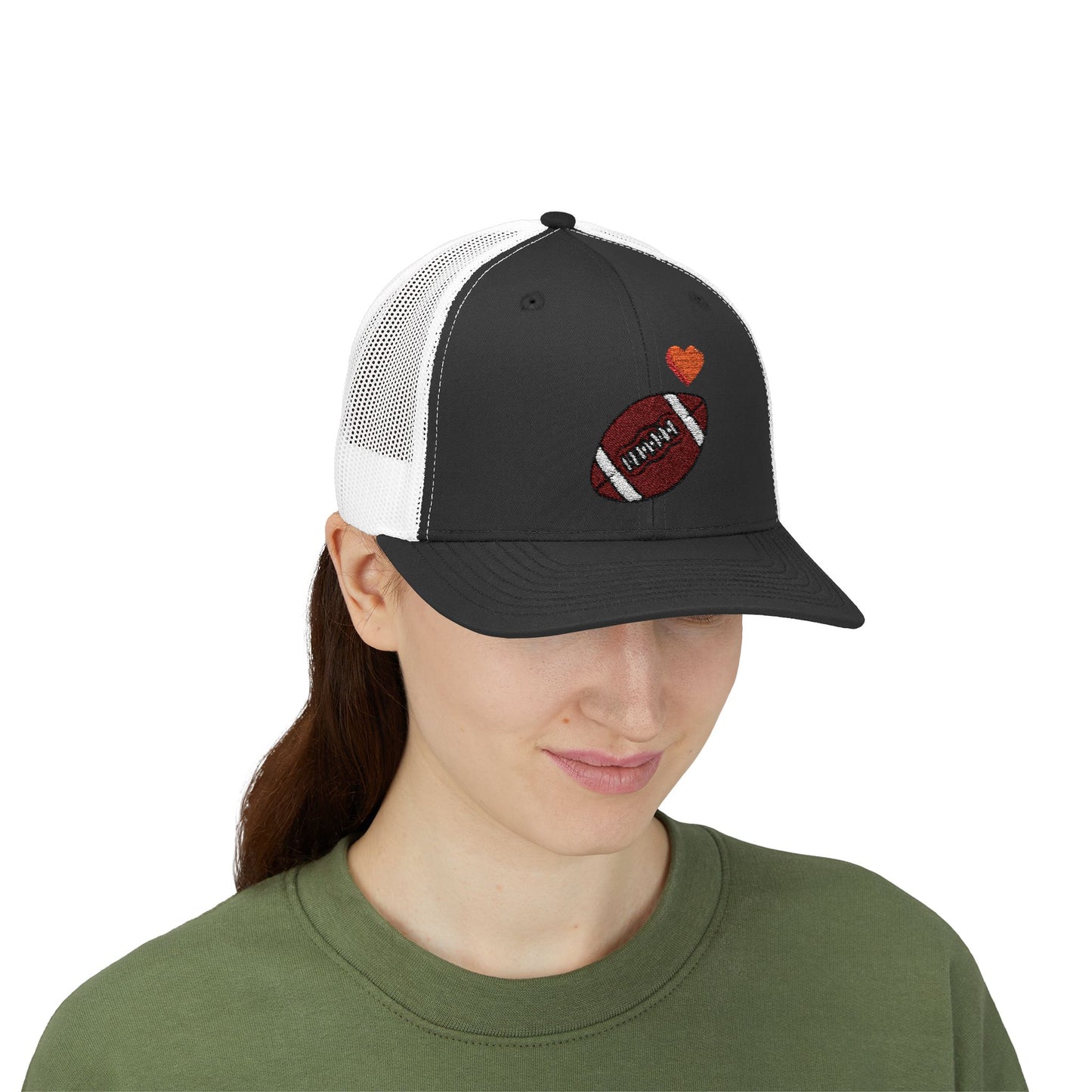 Football Love Snapback Trucker Cap, Sports Hat, Gift for Sports Fans, Casual Wear, Outdoor Activities