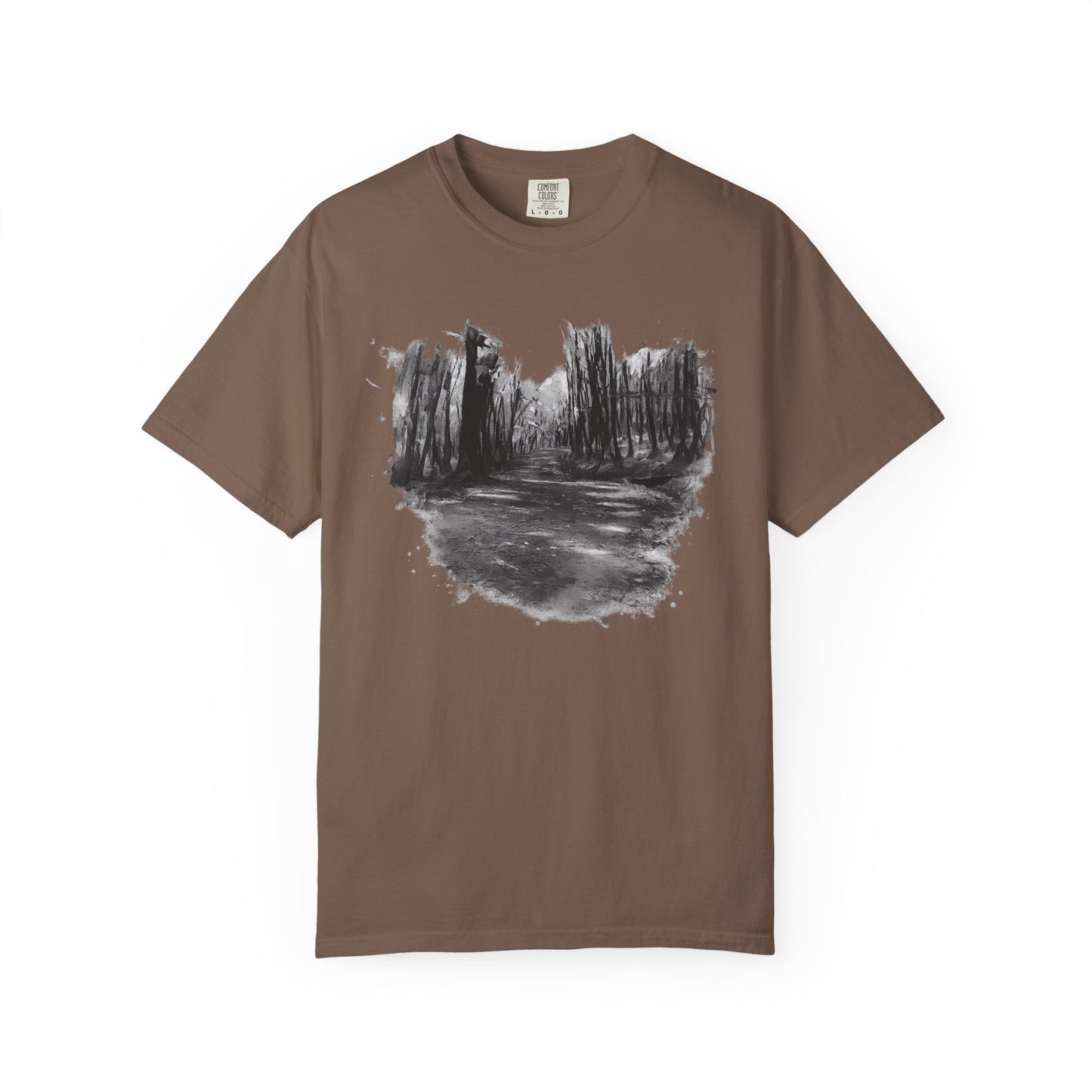 Artistic Forest Scene T-shirt | Nature Lover Gift, Outdoor Adventure Tee, Eco-Friendly Fashion, Vintage Inspired Clothing, Unisex Gift