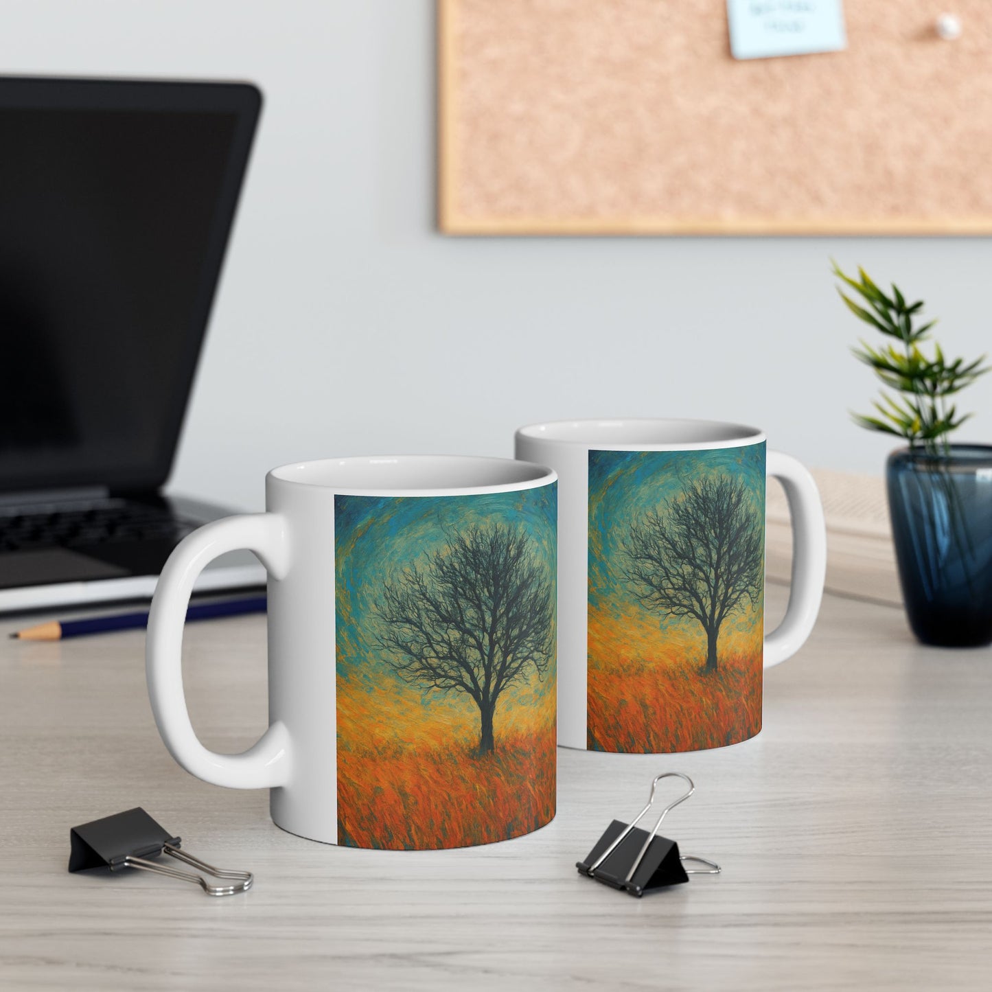 Vibrant Ceramic Mug - Sunset Mountain Design, Coffee Cup, Gift for Nature Lovers, Home Decor, Tea Mug, Unique Art Mug
