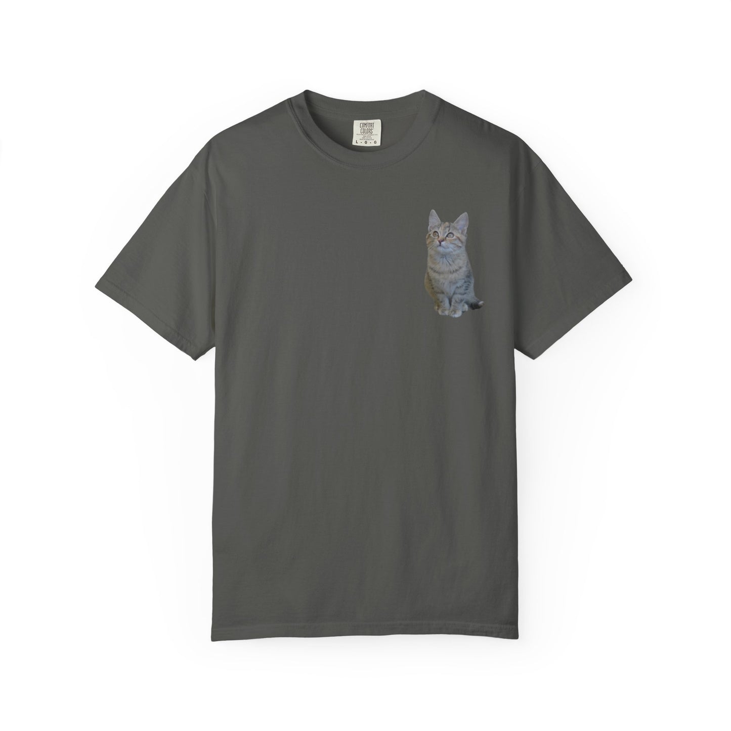 Whimsical Cat Pocket T-Shirt for Cat Lovers