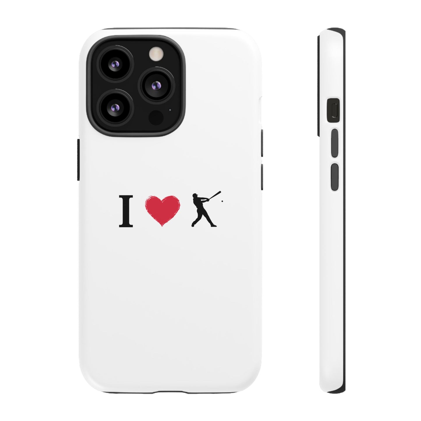 Baseball Love Phone Case, Tough Cases for Sports Lovers, i Heart Baseball Protection, Gift for Players, Cute Sports Case