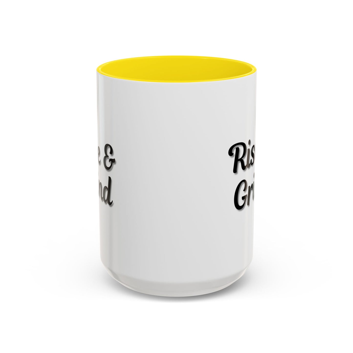 Rise & Grind Coffee Mug – Motivational Black Accent Mug for Daily Inspiration